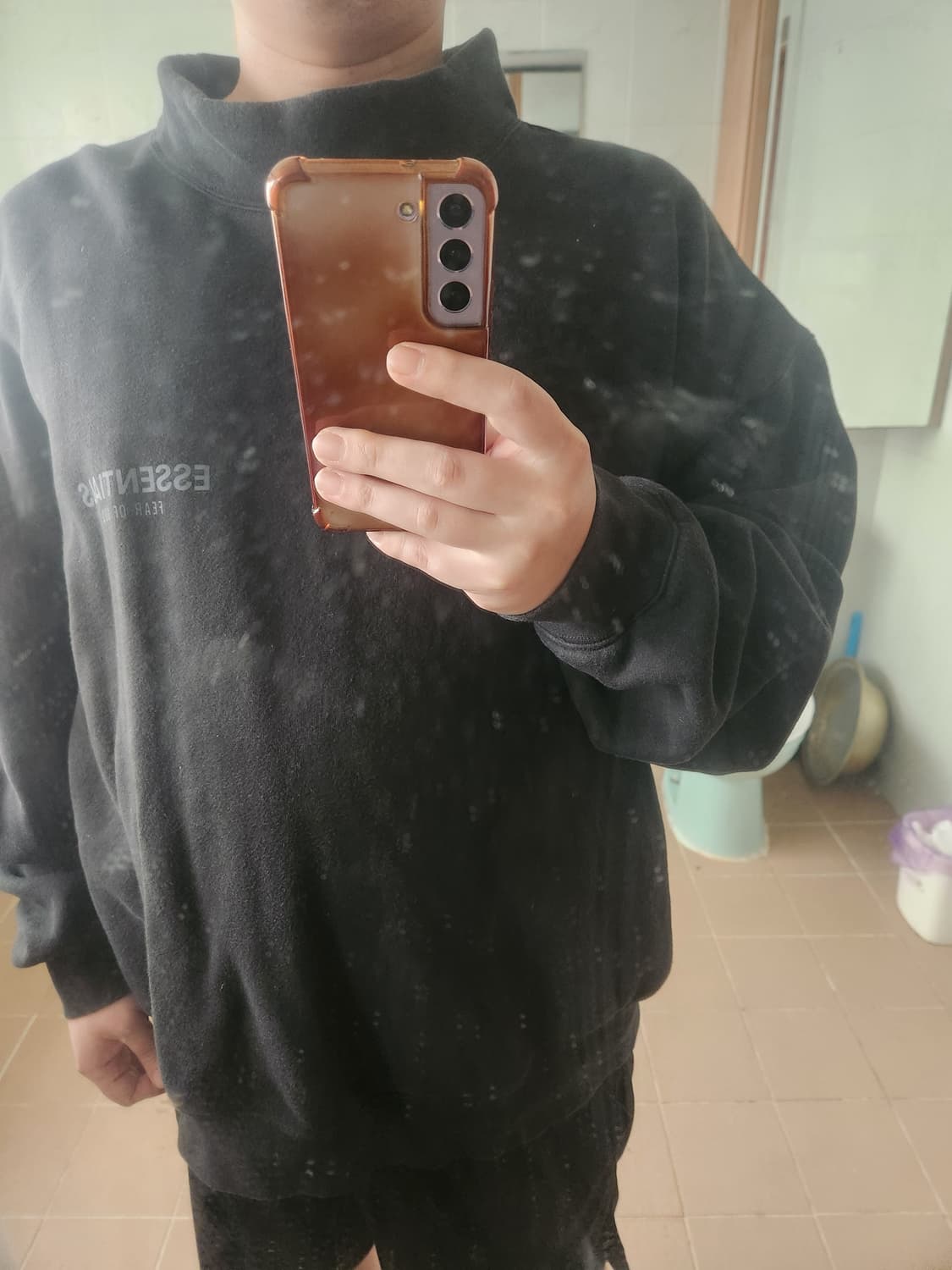 Fear of God 에센셜 블랙 터틀넥 맨투맨 L 상품이미지5