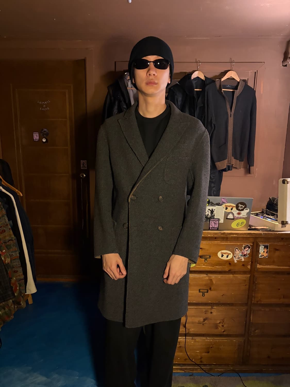 LARDINI WOOL REVERSIBLE MINIMAL COAT 상품이미지2