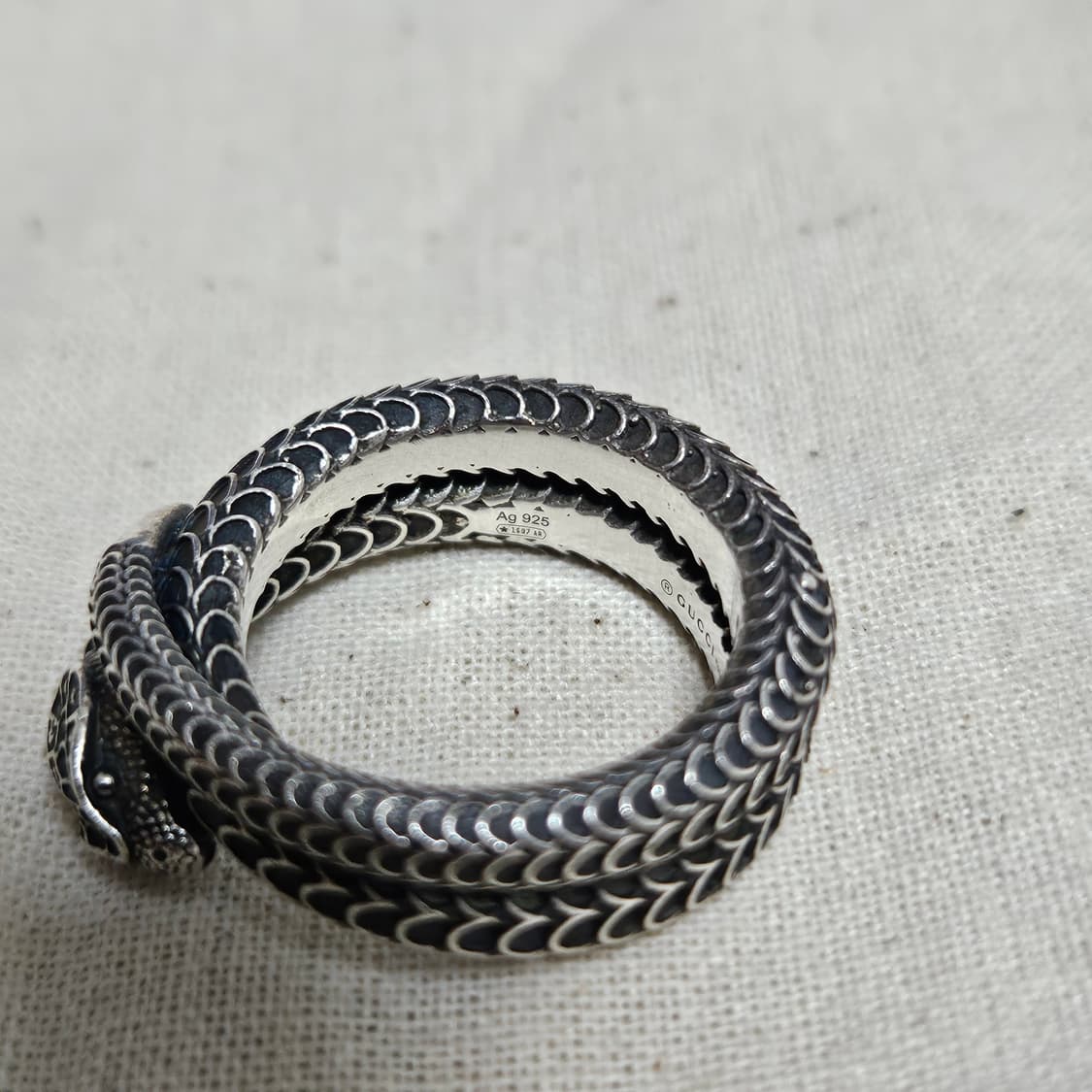 구찌 가든 실버 스네이크 링 실버 에이지드 피니쉬(급처) 상품이미지3