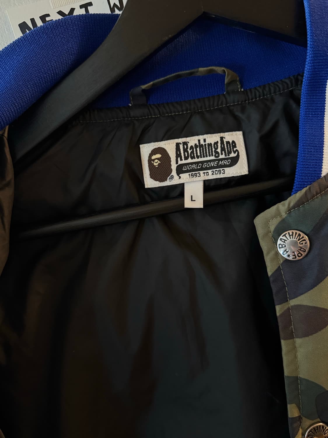 베이프 BAPE Camo Varsity Down Jacket (한정/단종 상품이미지7