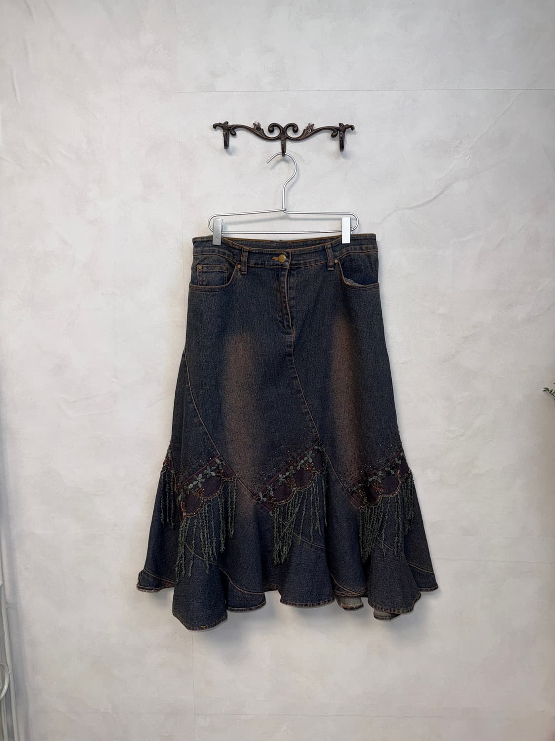 Purple denim fairy lace detail skirt 상품이미지1