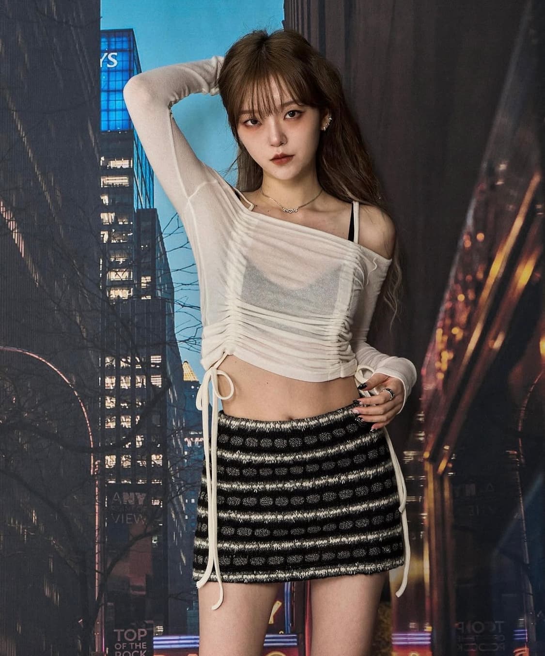 체리퀴리 체리핑크 셔링 오프숄더 상품이미지3