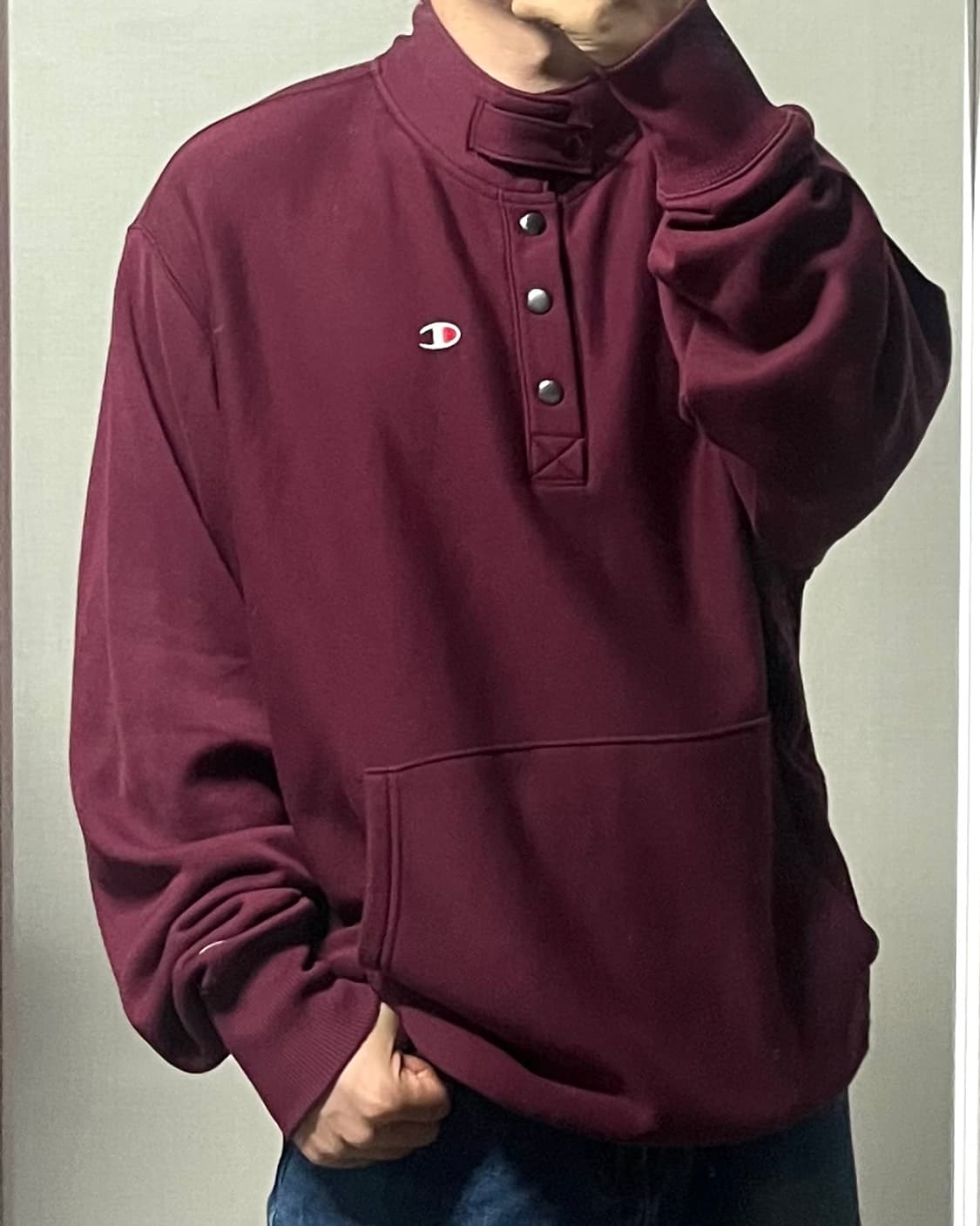 챔피온 하이넥 카라 기모 맨투맨 상품이미지2