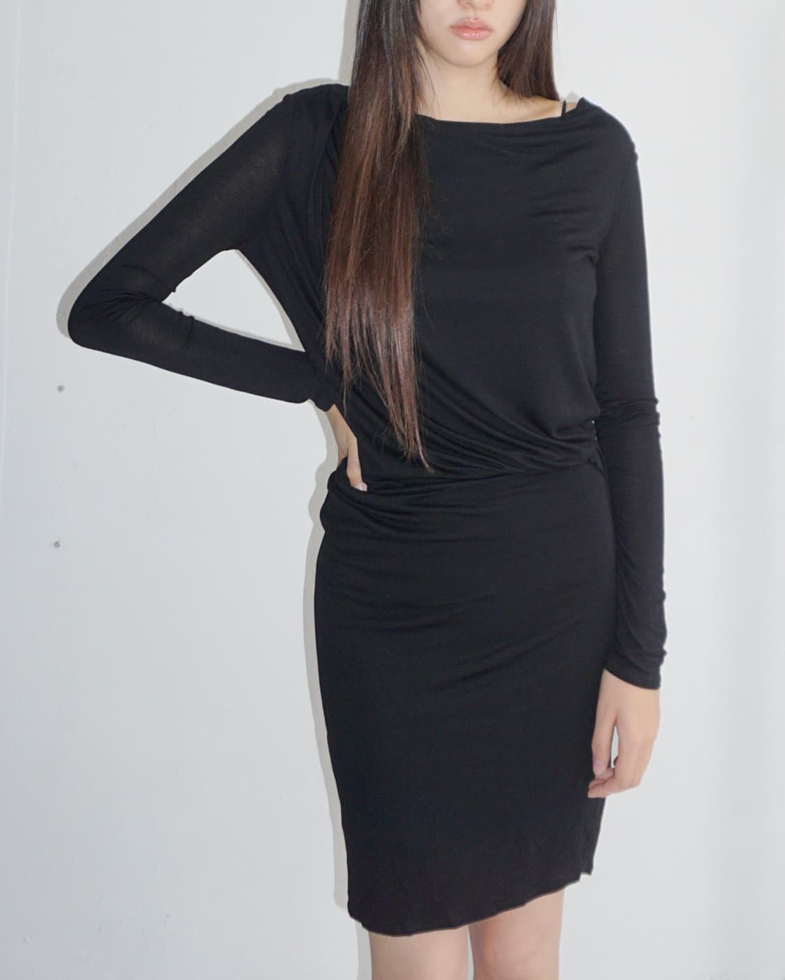 HELMUT LANG draped backless jersey dress 상품이미지3