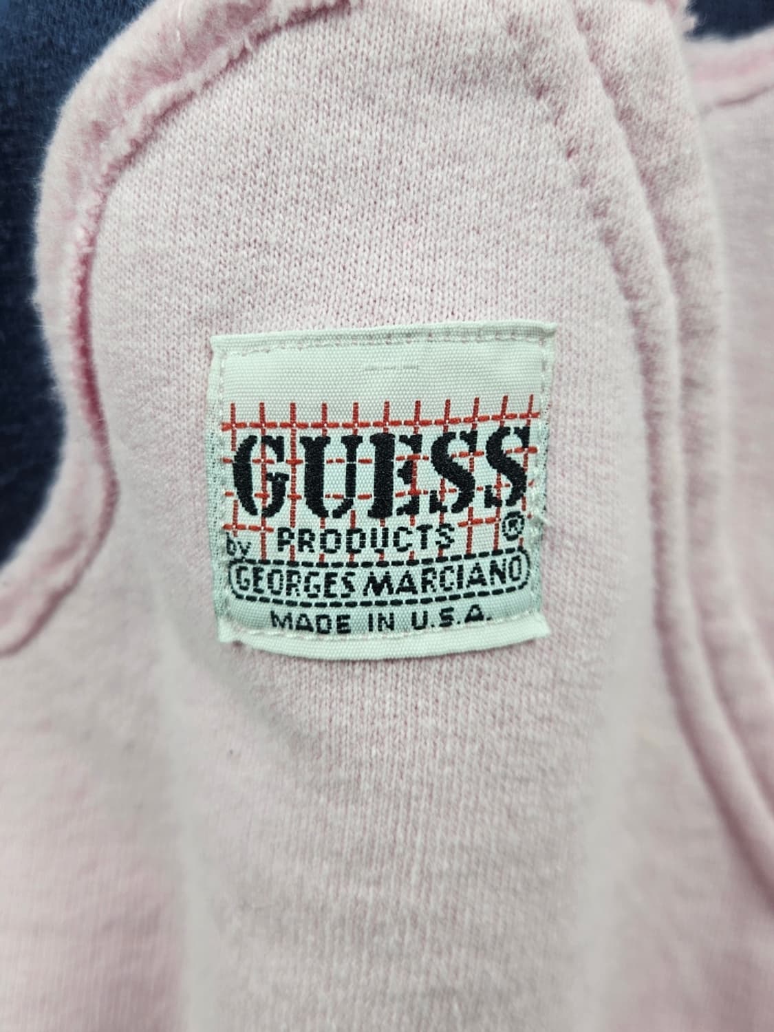 80's GUESS 아플리케 커스텀 스웻 후드 티셔츠 ( L )/9353 상품이미지9