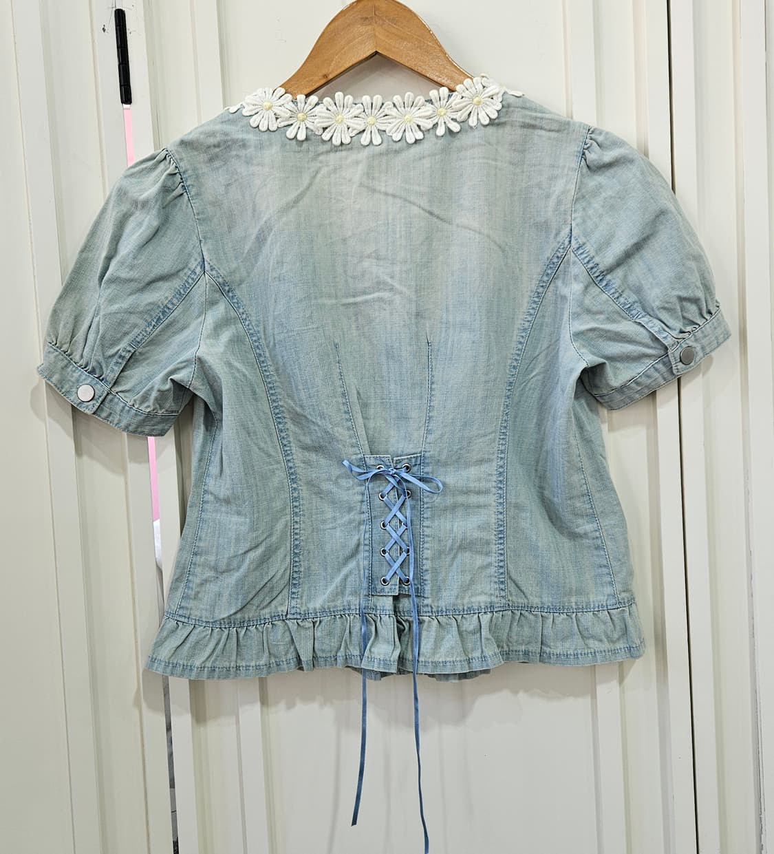 데이지 넥 데님 반팔 자켓 상품이미지5