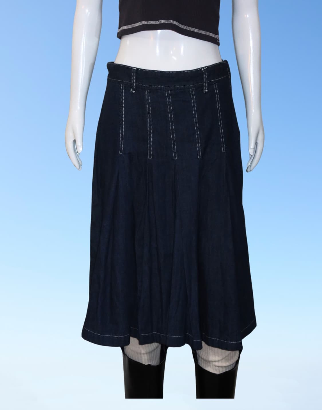 Indigo Flare Skirt 상품이미지1