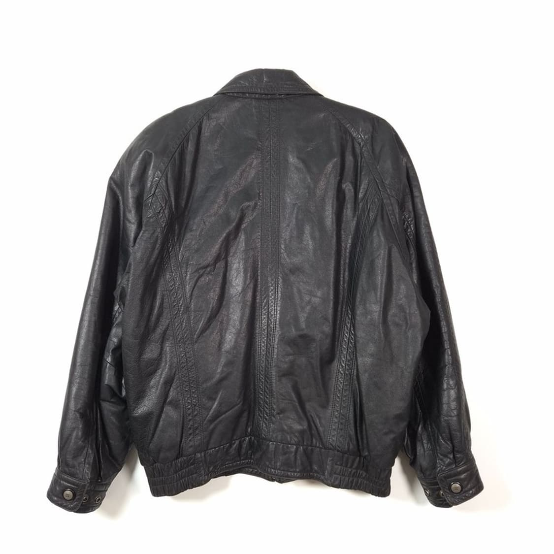 빈티지 소가죽 스티치 블루종 가죽 자켓 L 상품이미지2