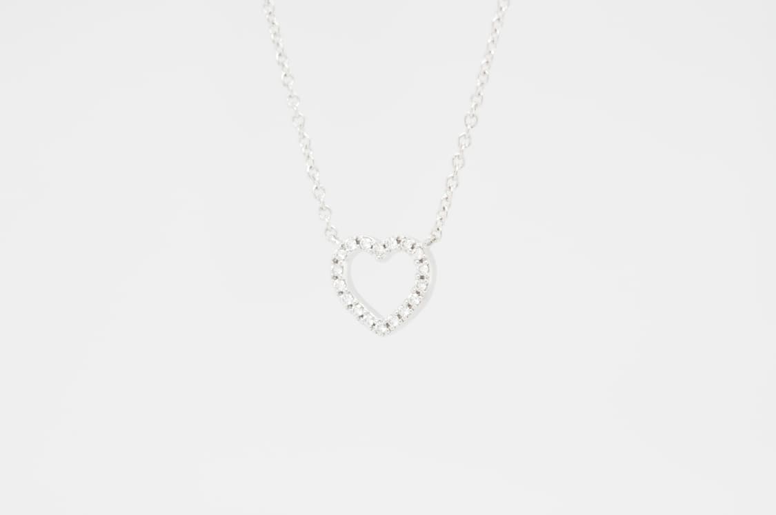티파니앤코 메트로하트 18P 천연 다이아 18K 화이트골드 펜던트 목걸이 상품이미지3