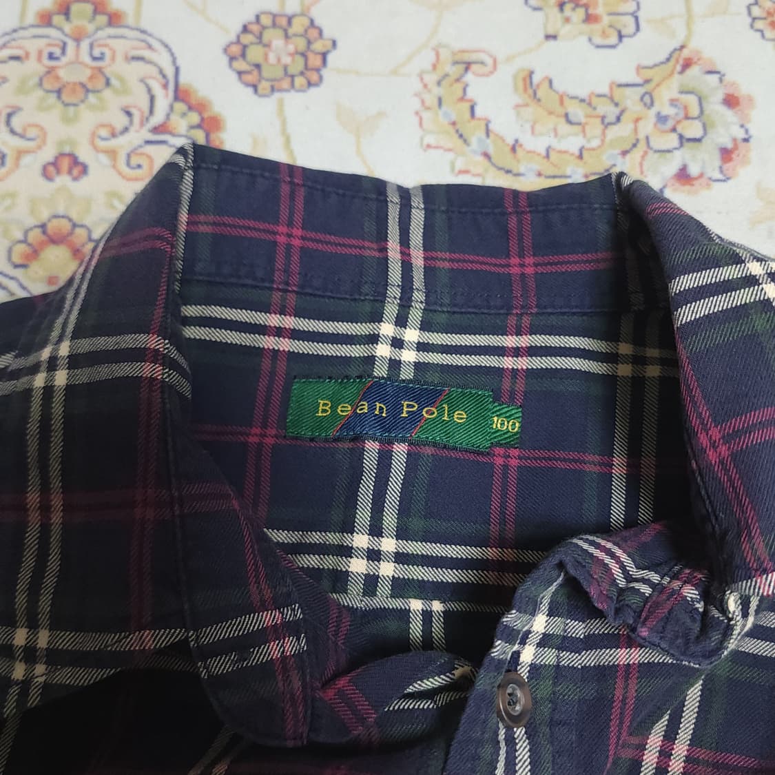 빈폴 남성 코튼 체크 셔츠 100 상품이미지2