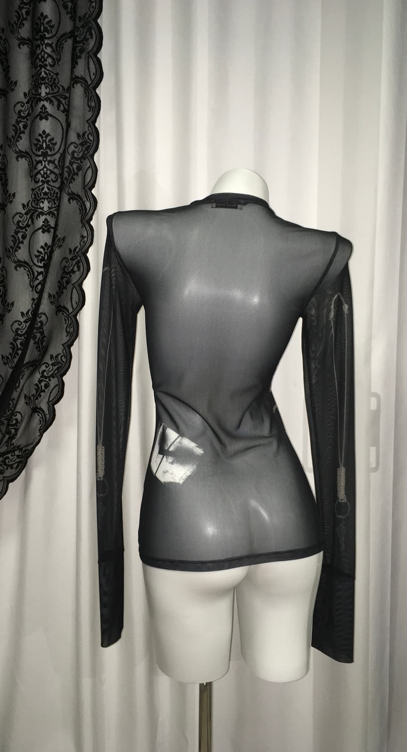 메그킴 메쉬 시스루 탑 블랙 상품이미지6