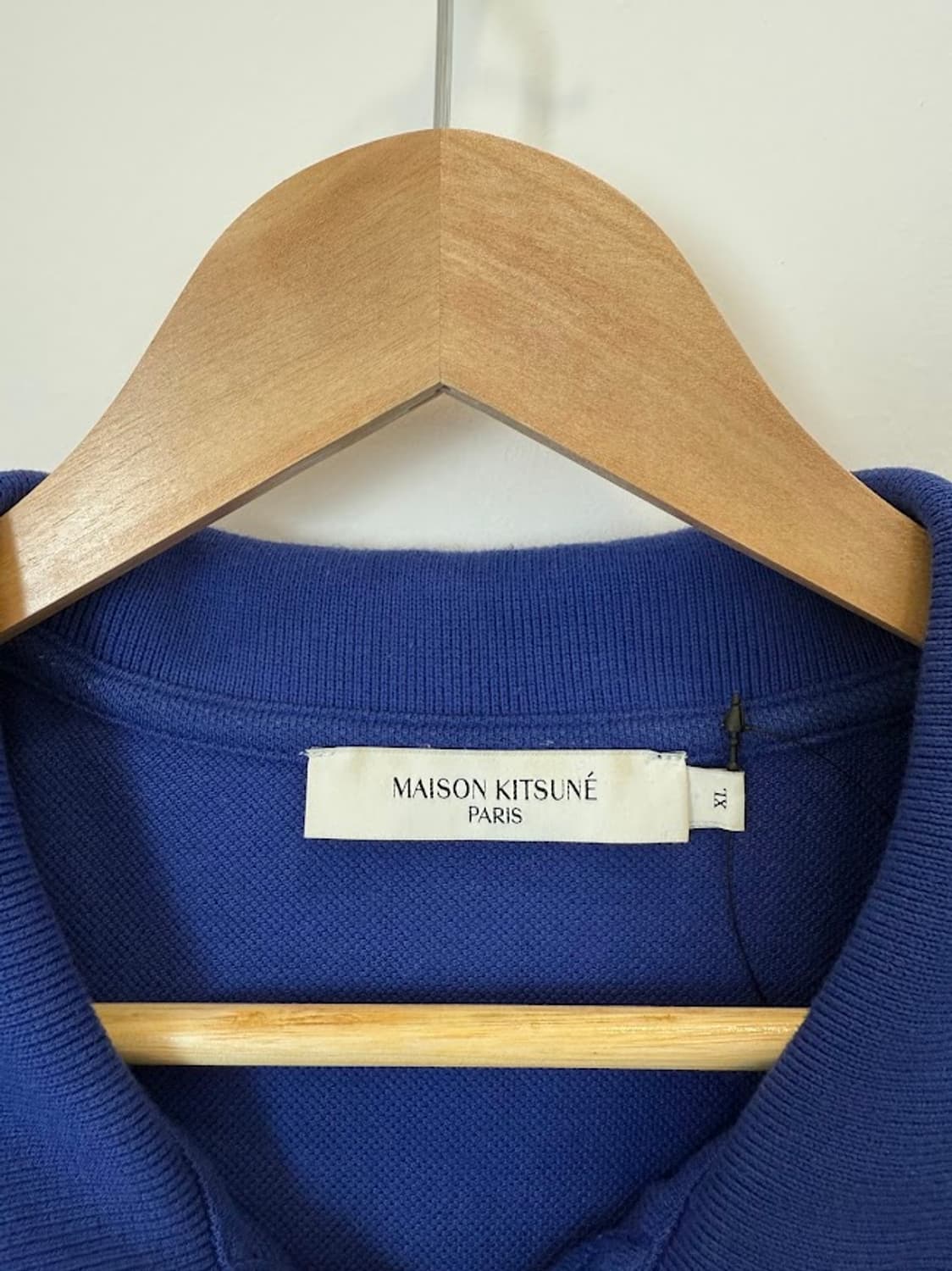 메종키츠네 폭스 카라 반팔티 블루 상품이미지2