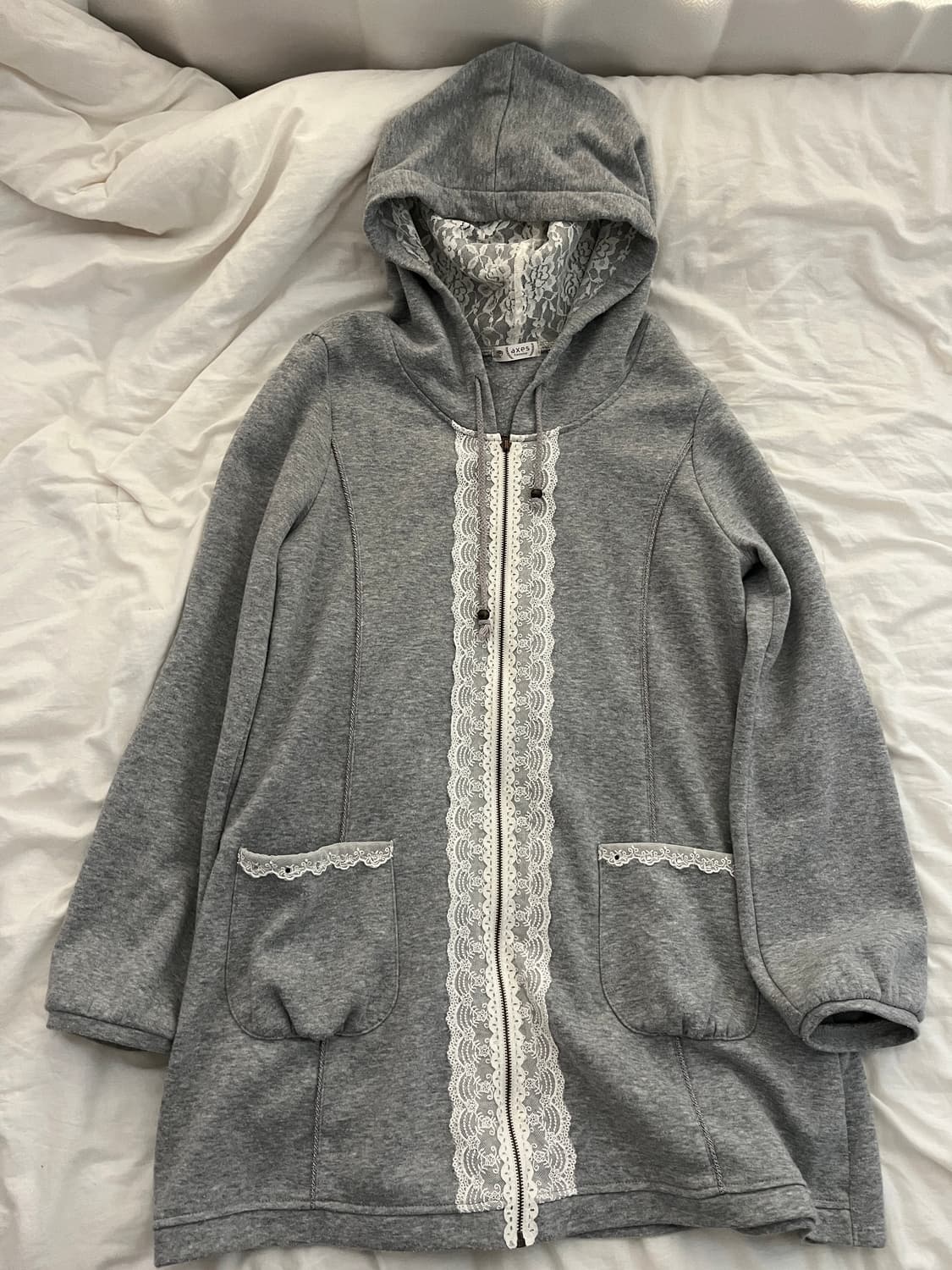 vintage lace hood zip-up 상품이미지1