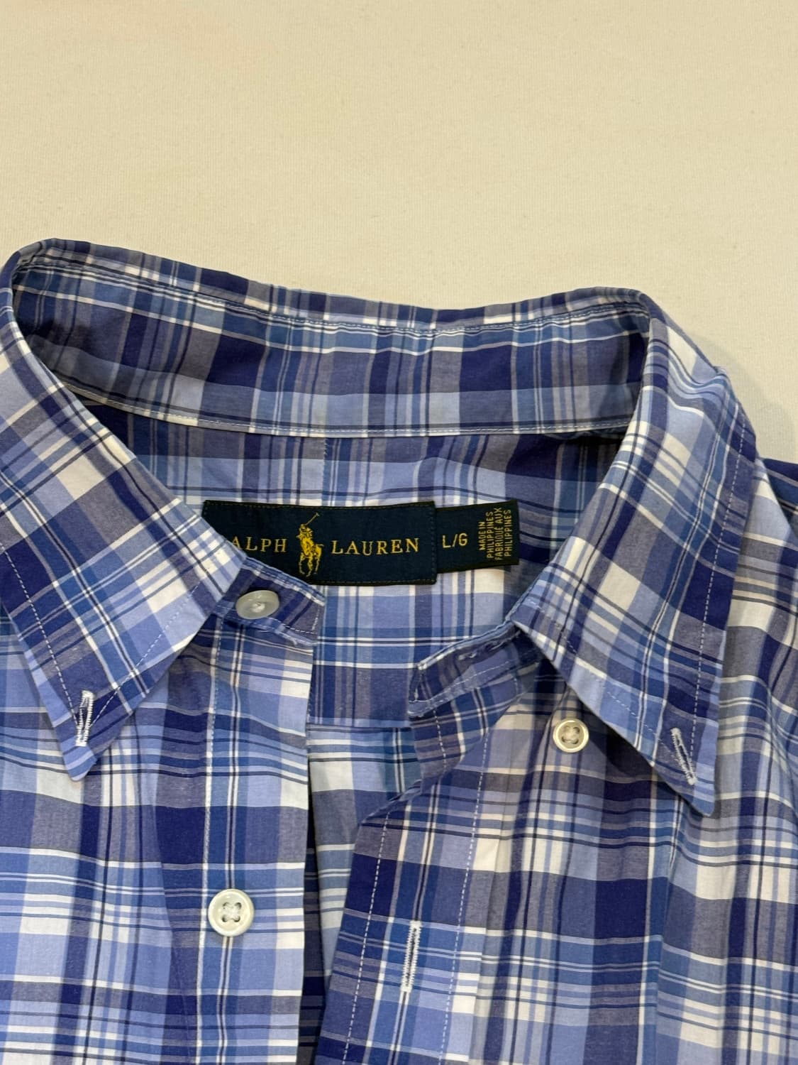 폴로 랄프로렌 블루 체크 셔츠 M 상품이미지2