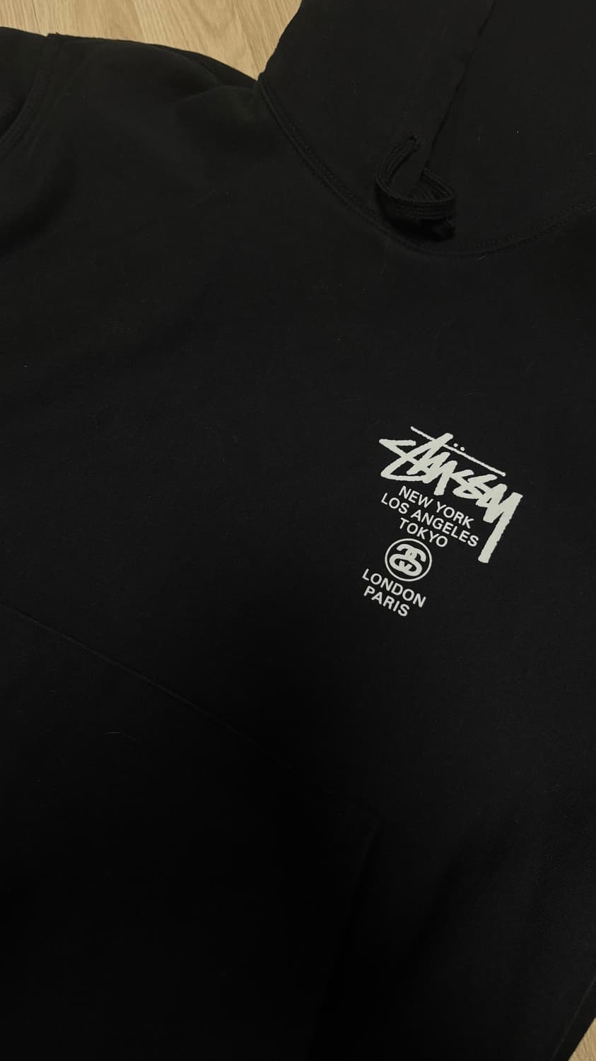 스투시 월드투어 후드 블랙 m 상품이미지3