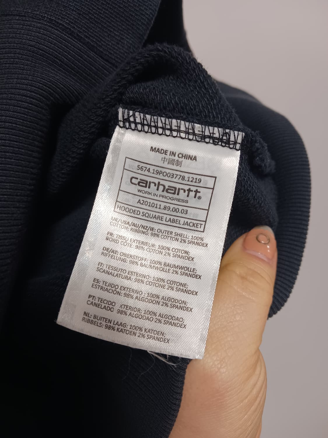 칼하트 wip 스퀘어 라벨 후드집업 상품이미지4