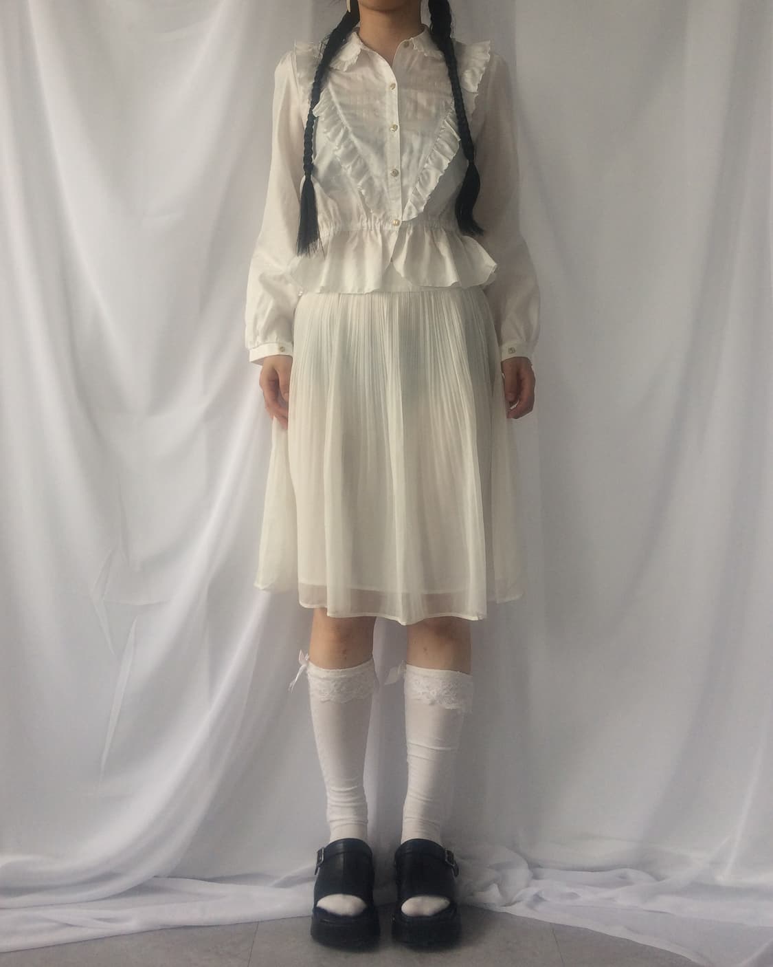 Dot pattern frill blouse 상품이미지5