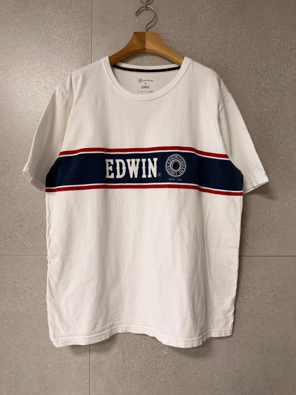 에드윈 남성 화이트 티셔츠 빈티지 상품이미지1