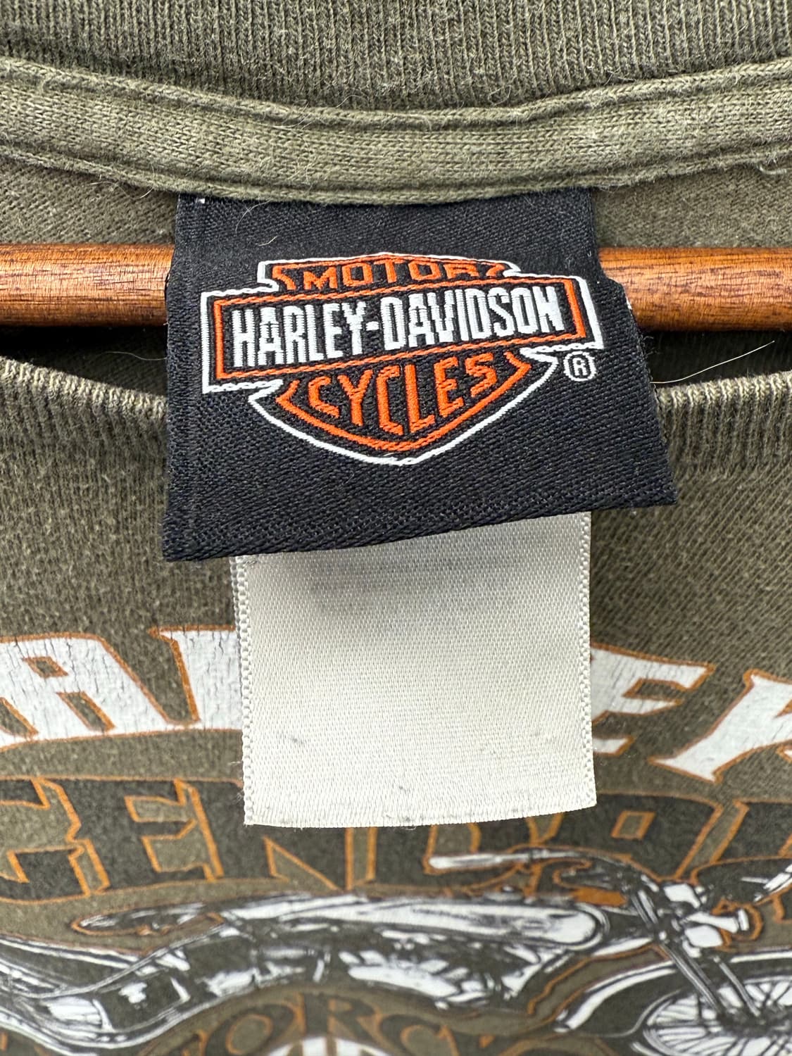 Harley Davidson 할리데이비슨 레터링 프린팅 반팔 카키 3XL 상품이미지5