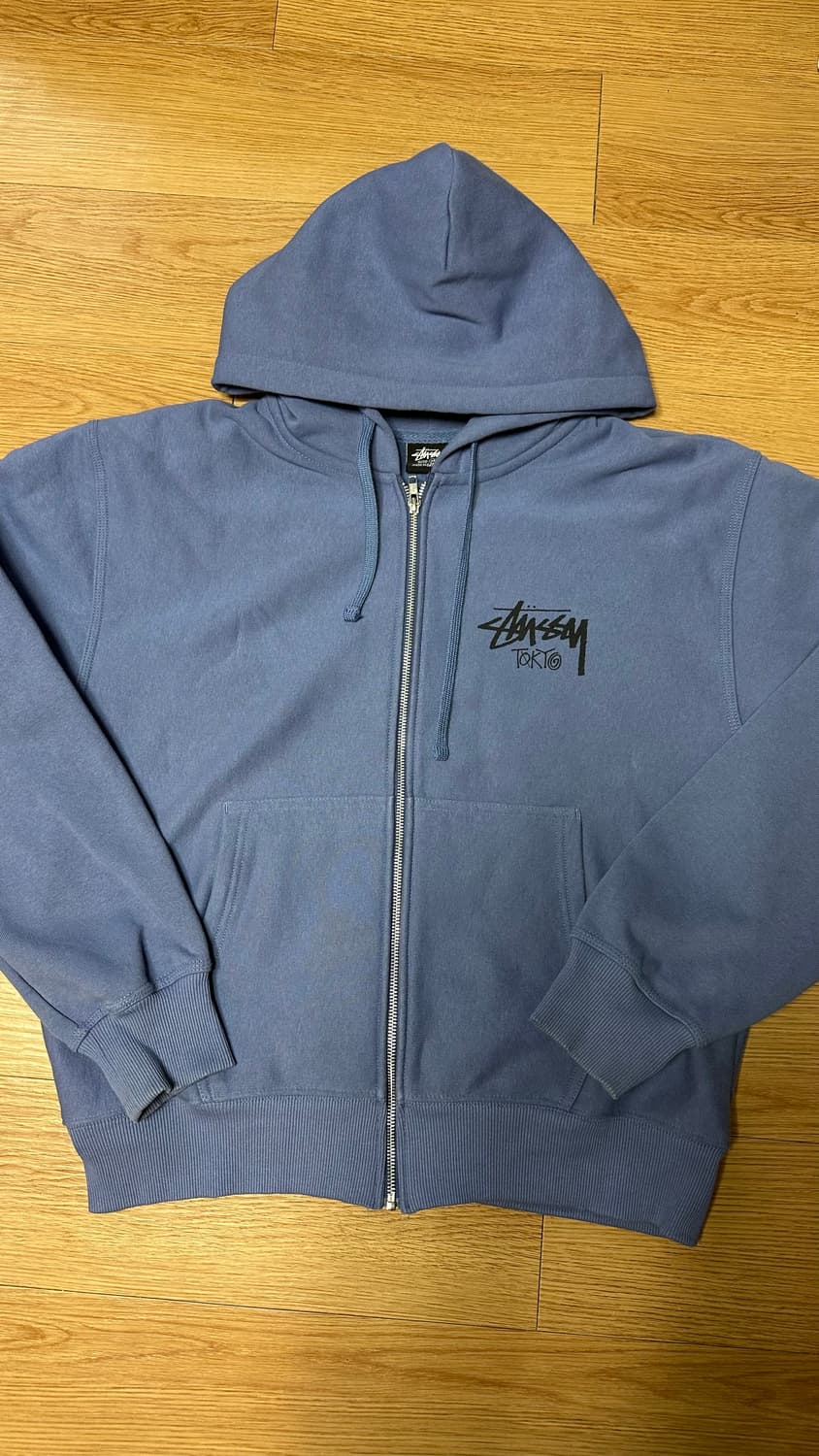 M) 스투시 스탁 도쿄 챕터 후드 집업 스톰 하늘색 상품이미지2