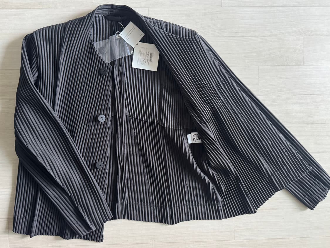 옴므플리세 솔리드 락 자켓 JD191 차콜 그레이 1사이즈 상품이미지5