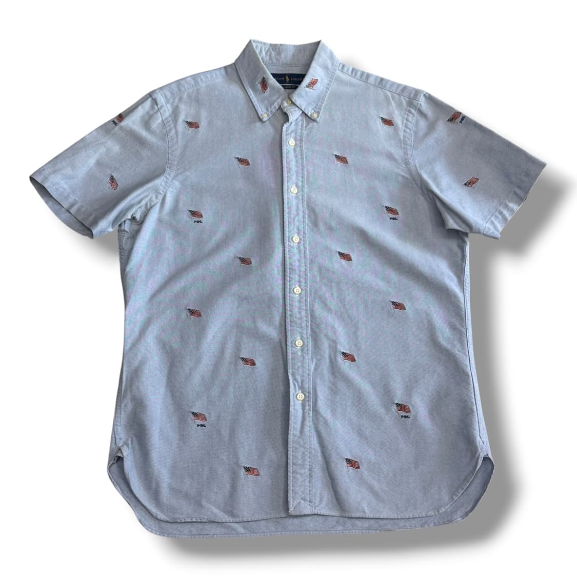 Polo Ralph Lauren 성조기 자수 스카이블루 반팔 셔츠 상품이미지1