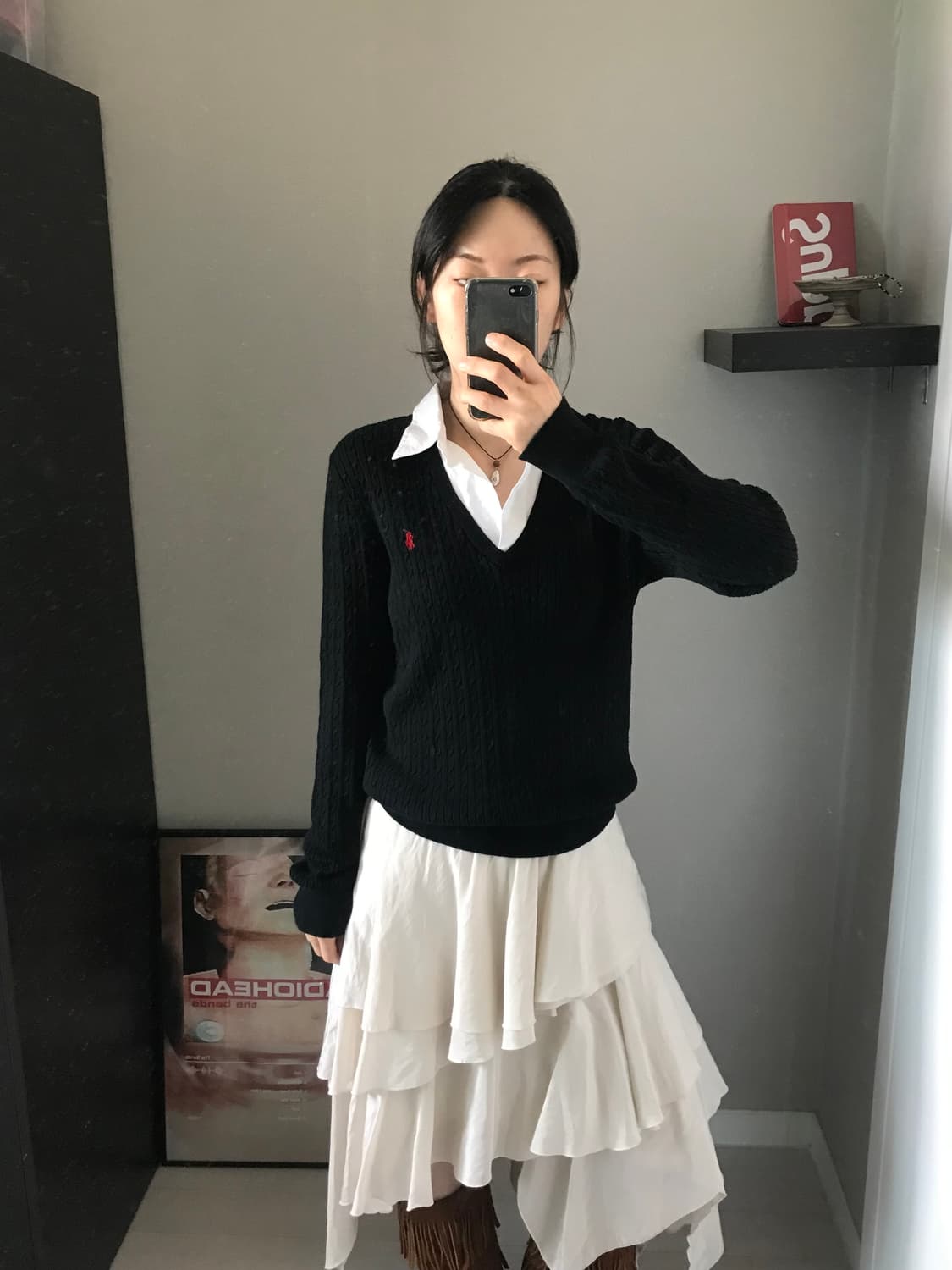 로렌 랄프로렌 포니 로고 카라 블랙 니트 상품이미지1