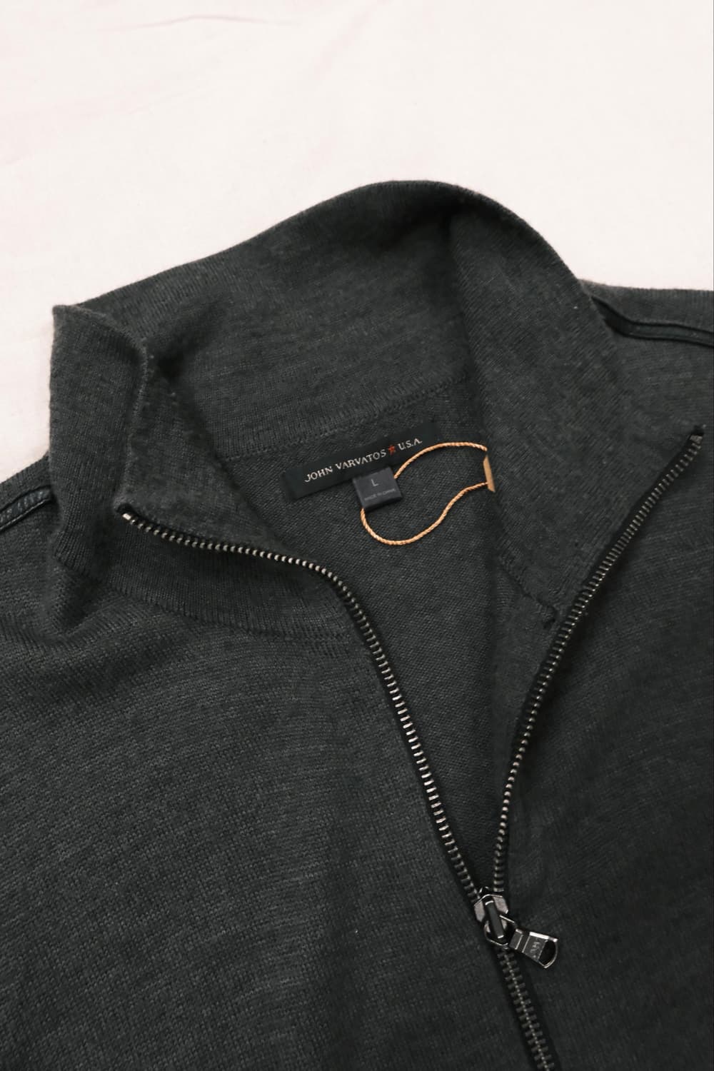 John varvatos 레더 패치 니트 집 L 상품이미지4