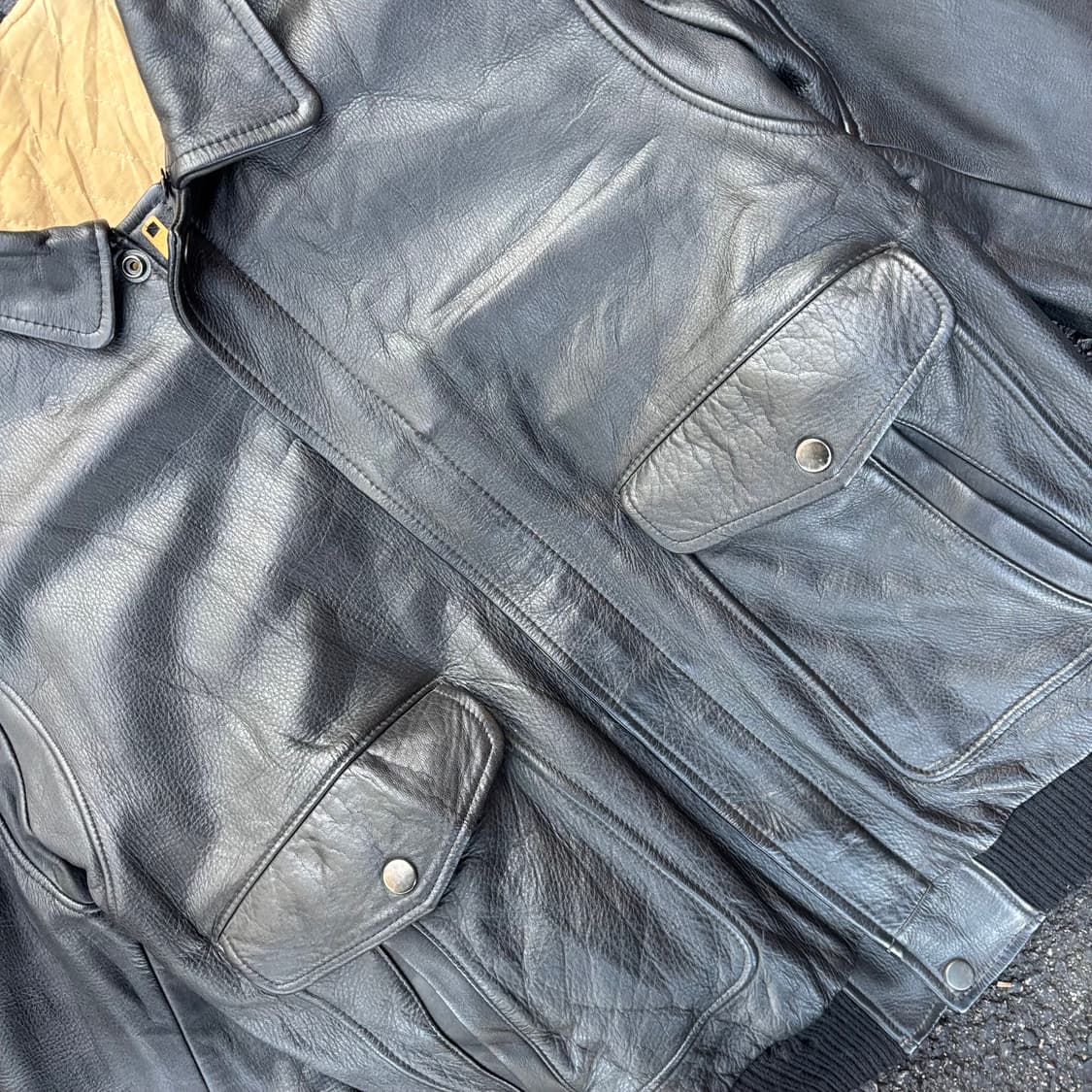 90년대 일본 a-2 가죽 자켓 상품이미지4