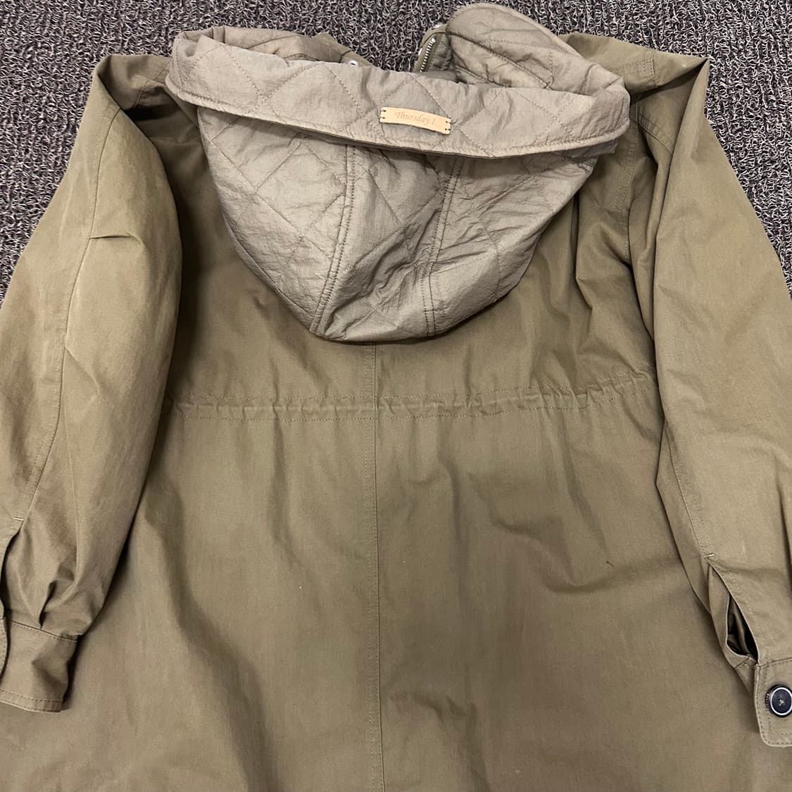 Thursday Island 써스데이 아일랜드 롱 야상 코트 카키 상품이미지5