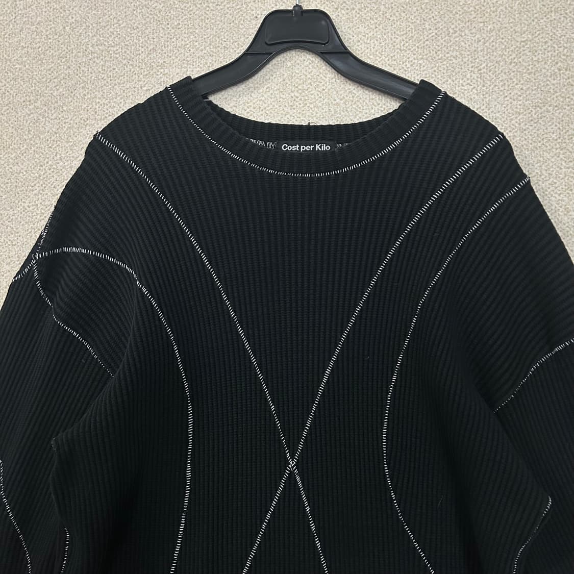 (XL) Cost per Kilo블랙 스티치 니트 상품이미지4
