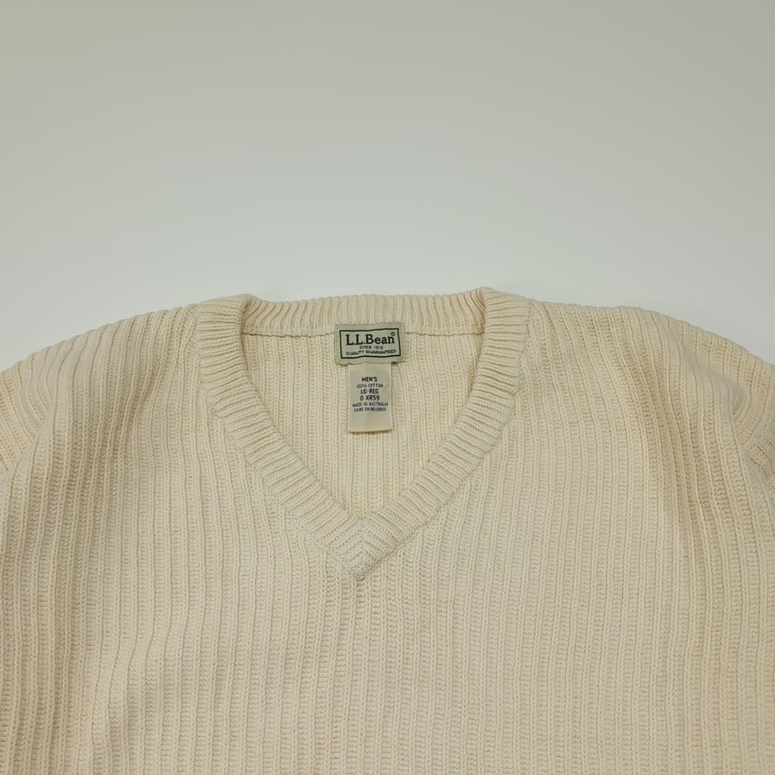 CL313 L 엘엘빈 90s 호주판 코튼 리브 브이넥 니트 상품이미지2