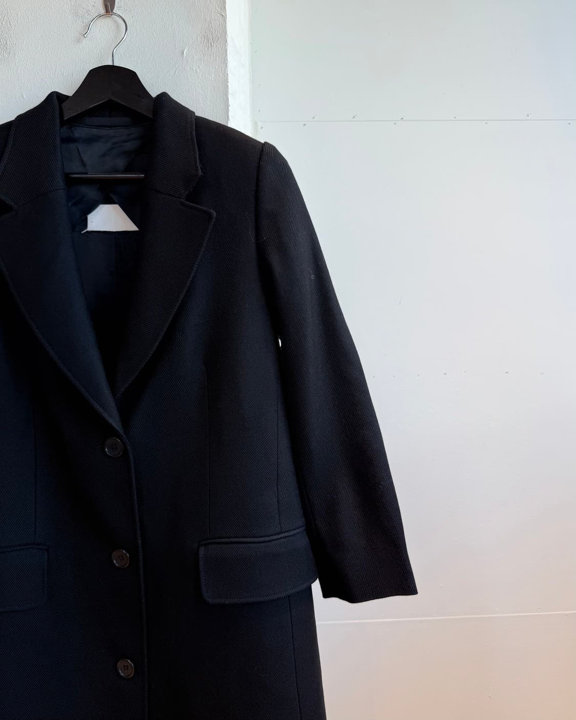 메종 마르지엘라 블랙 블랭크라벨 라나울 코트  상품이미지5