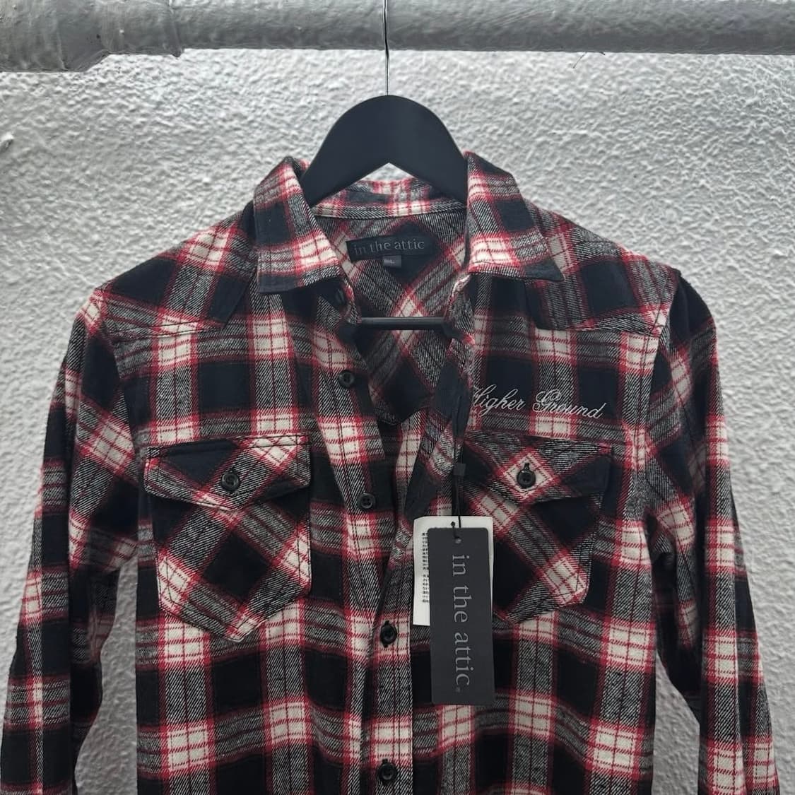 In the attic lettering tartan shirt 상품이미지2