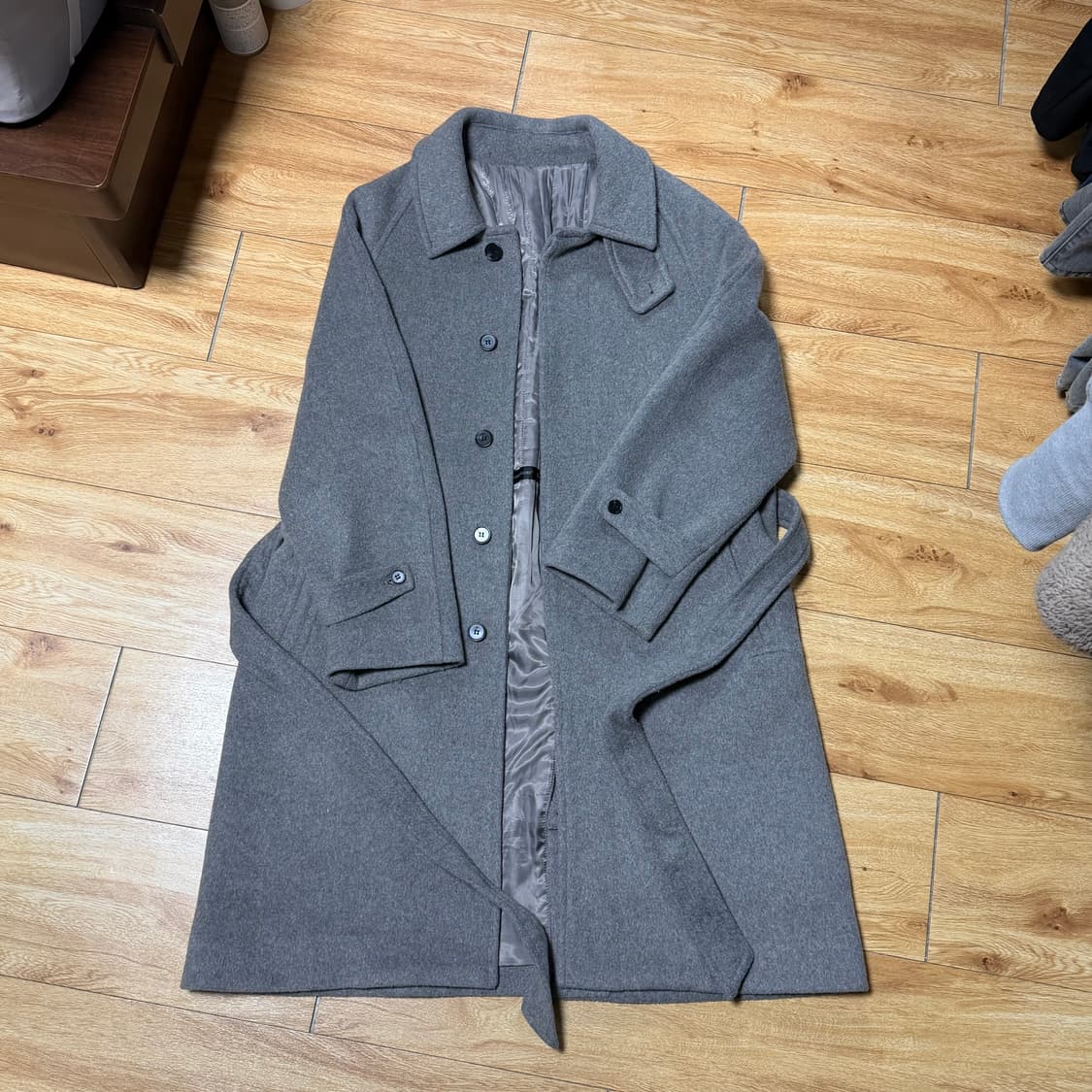 라퍼지스토어 회색 발마칸 롱코트 상품이미지4