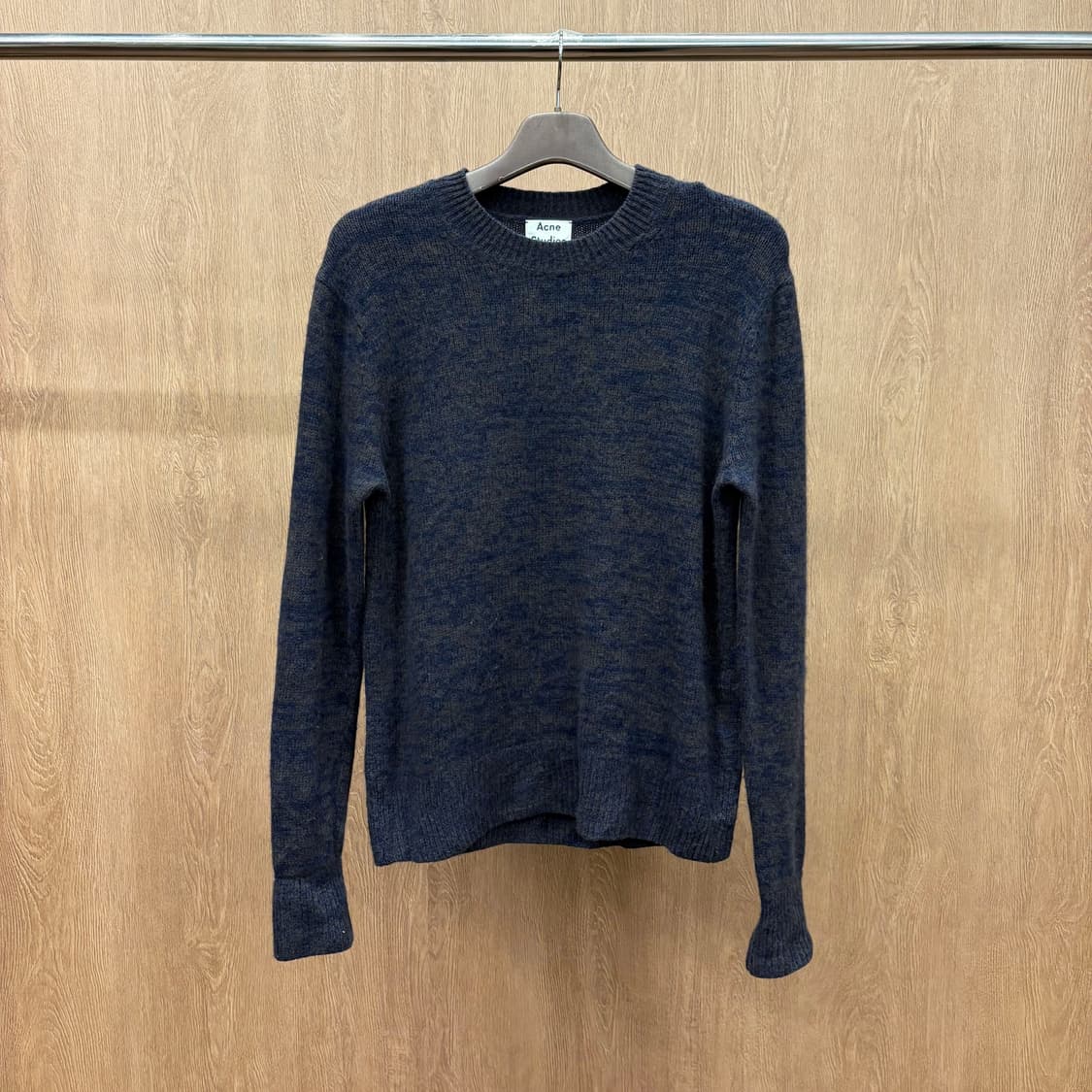 아크네 스튜디오 라운드넥 긴팔 니트 멜란지 패턴 디테일 브라운 네이비 상품이미지2