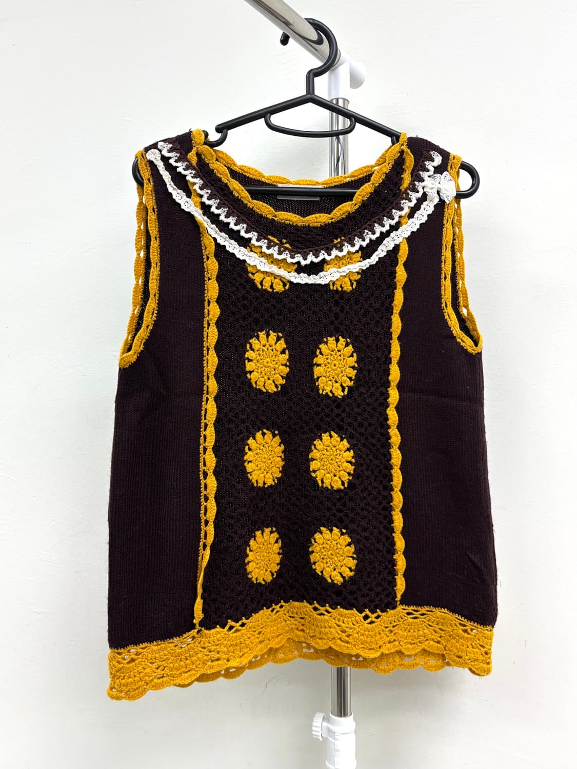 빈티지 크로셰 니트 슬리브리스 상품이미지1