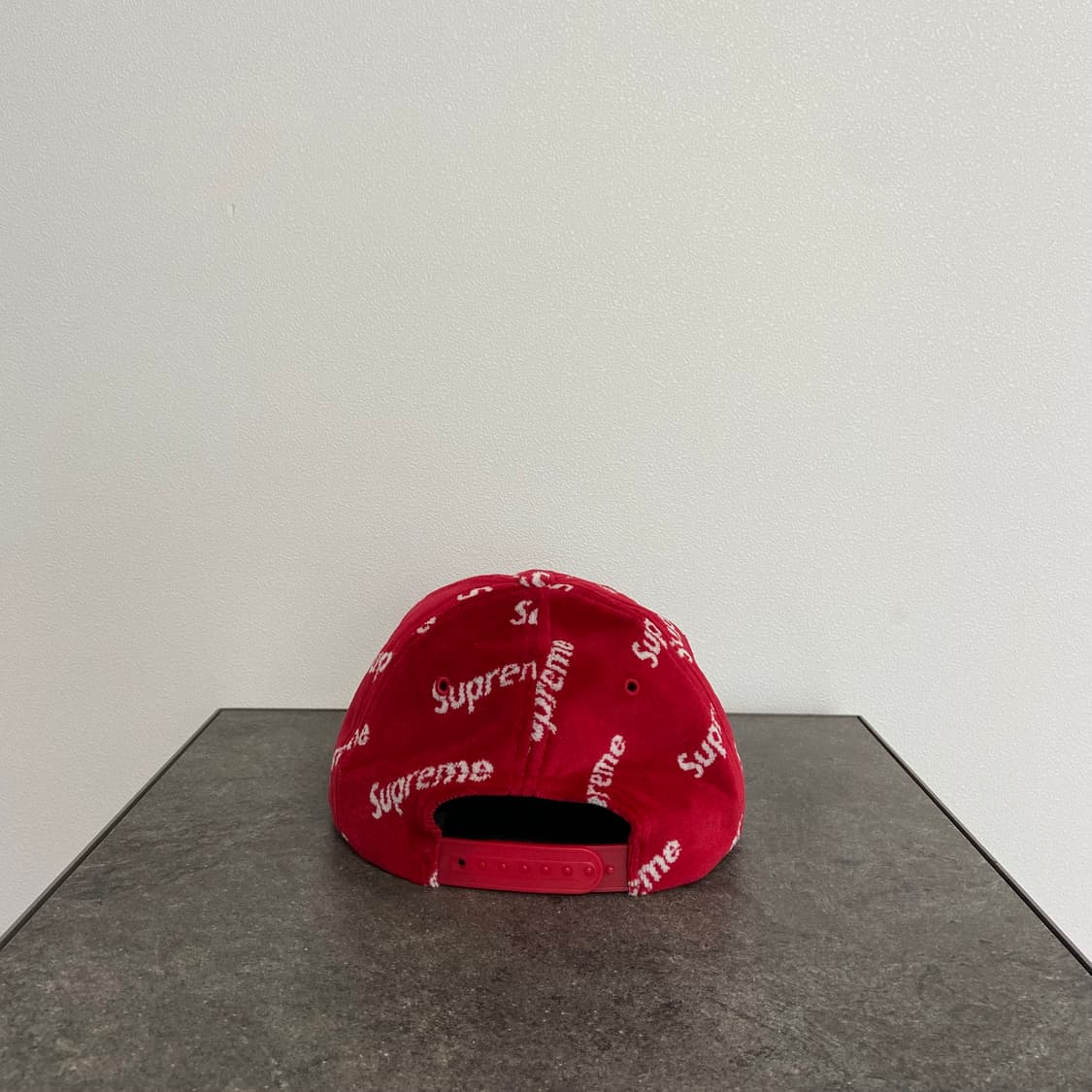 슈프림 벨루어 다이애그널 로고 레드 볼캡 볼캡 모자 6패널 캡 상품이미지4