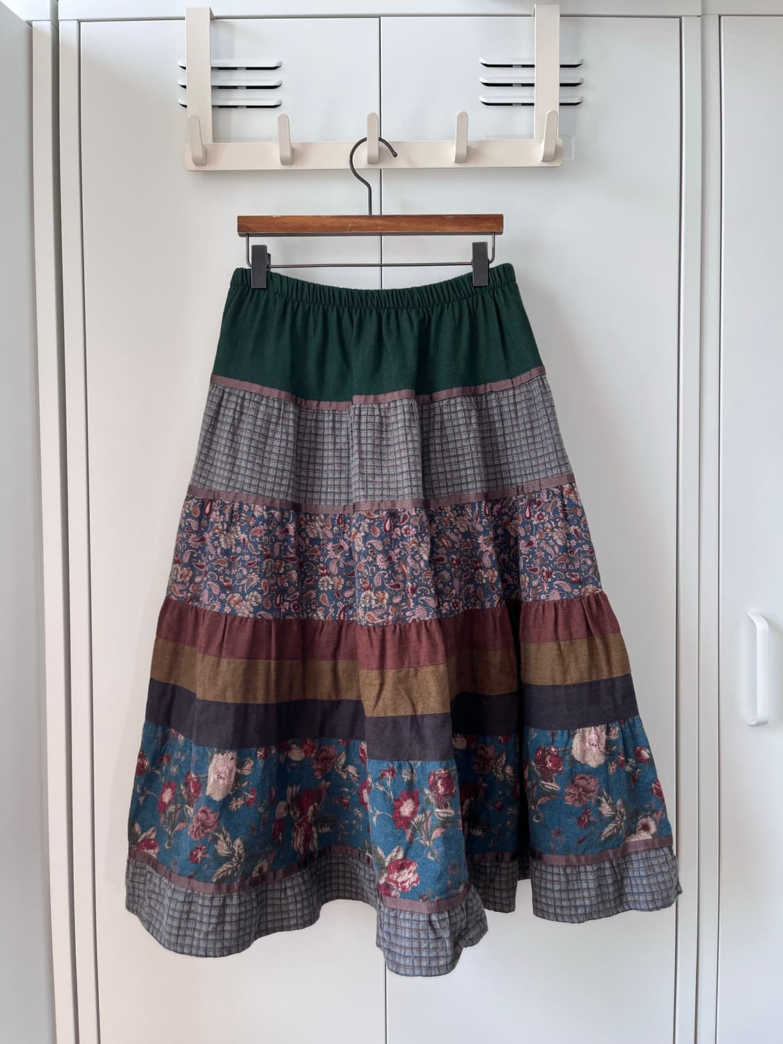 Vintage 그린 잔꽃 모리걸 패치 스커트 상품이미지10