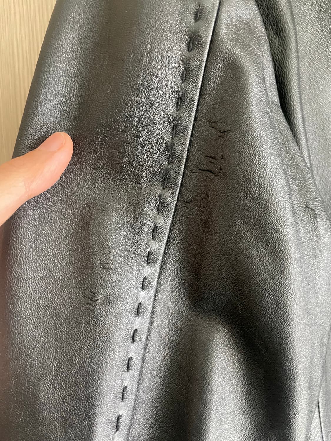 Y.H Kim 양가죽 스티치 레더 블레이저 상품이미지8