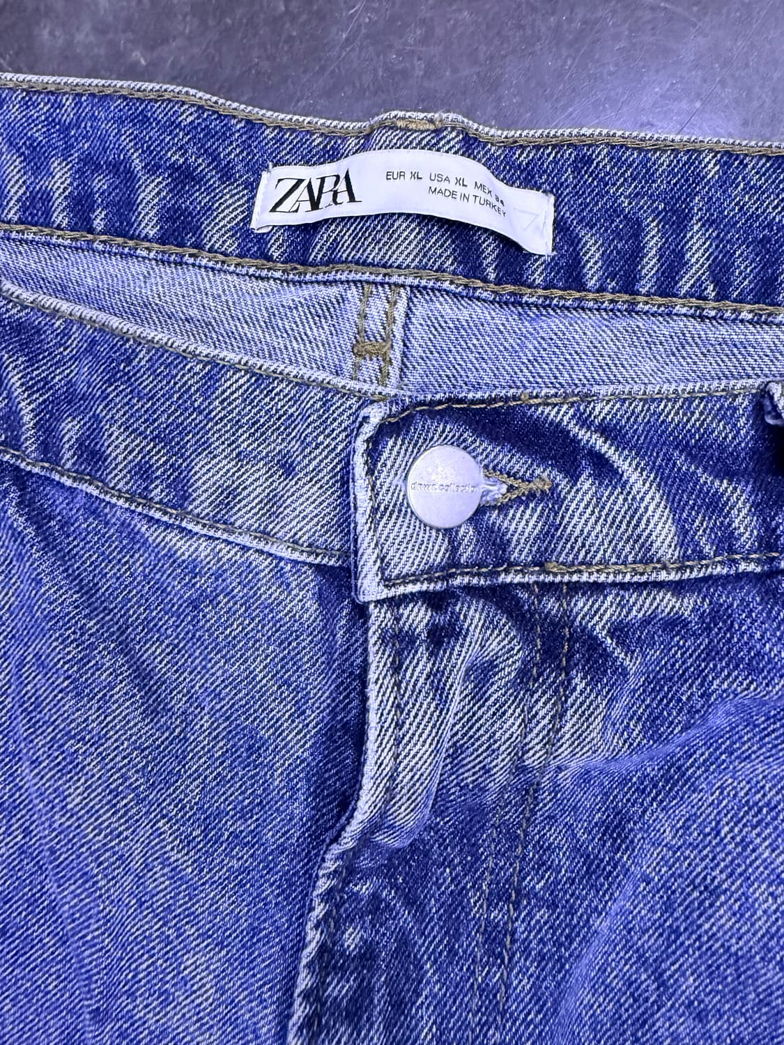 자라 스톤워싱 레트로 클래식핏 데님팬츠 XL 상품이미지6