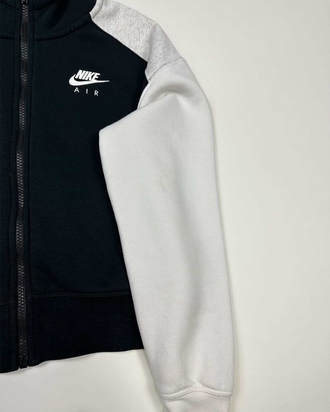 나이키 에어 배색 기모 크롭 후드집업 상품이미지3