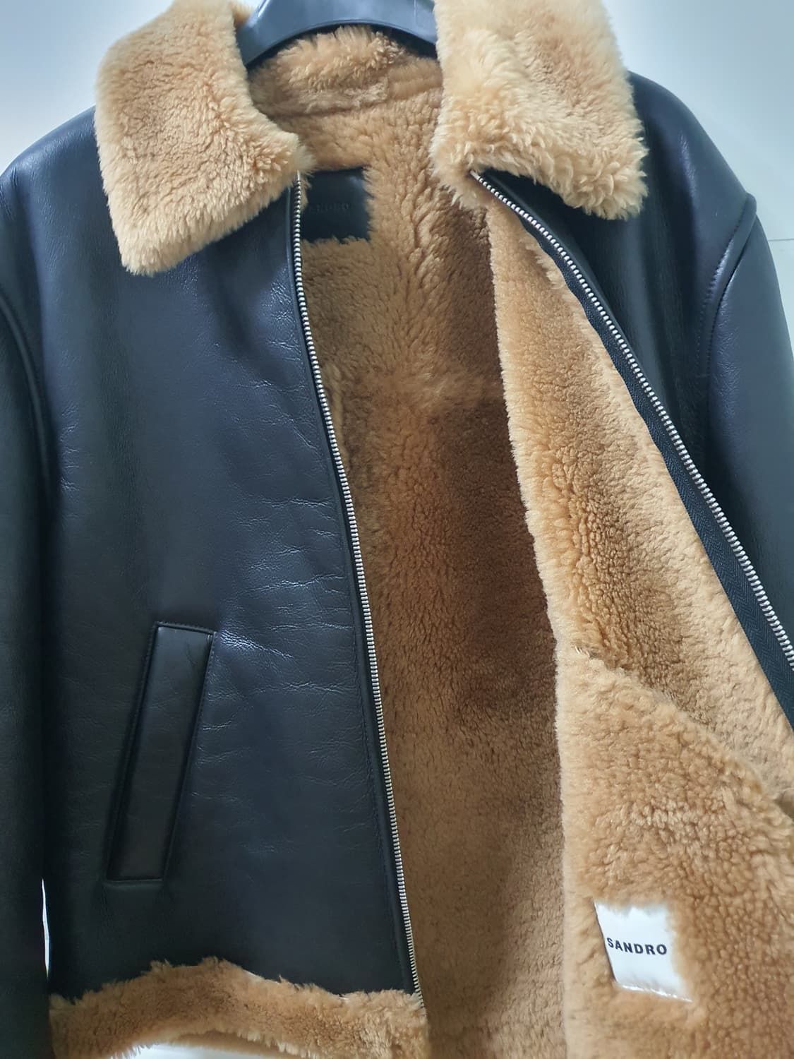 (새상품) 산드로 옴므 남성 시어링 무스탕 자켓 상품이미지6