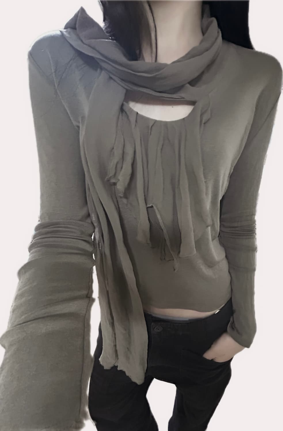 Dama Scarf-neck long sleeve 상품이미지5