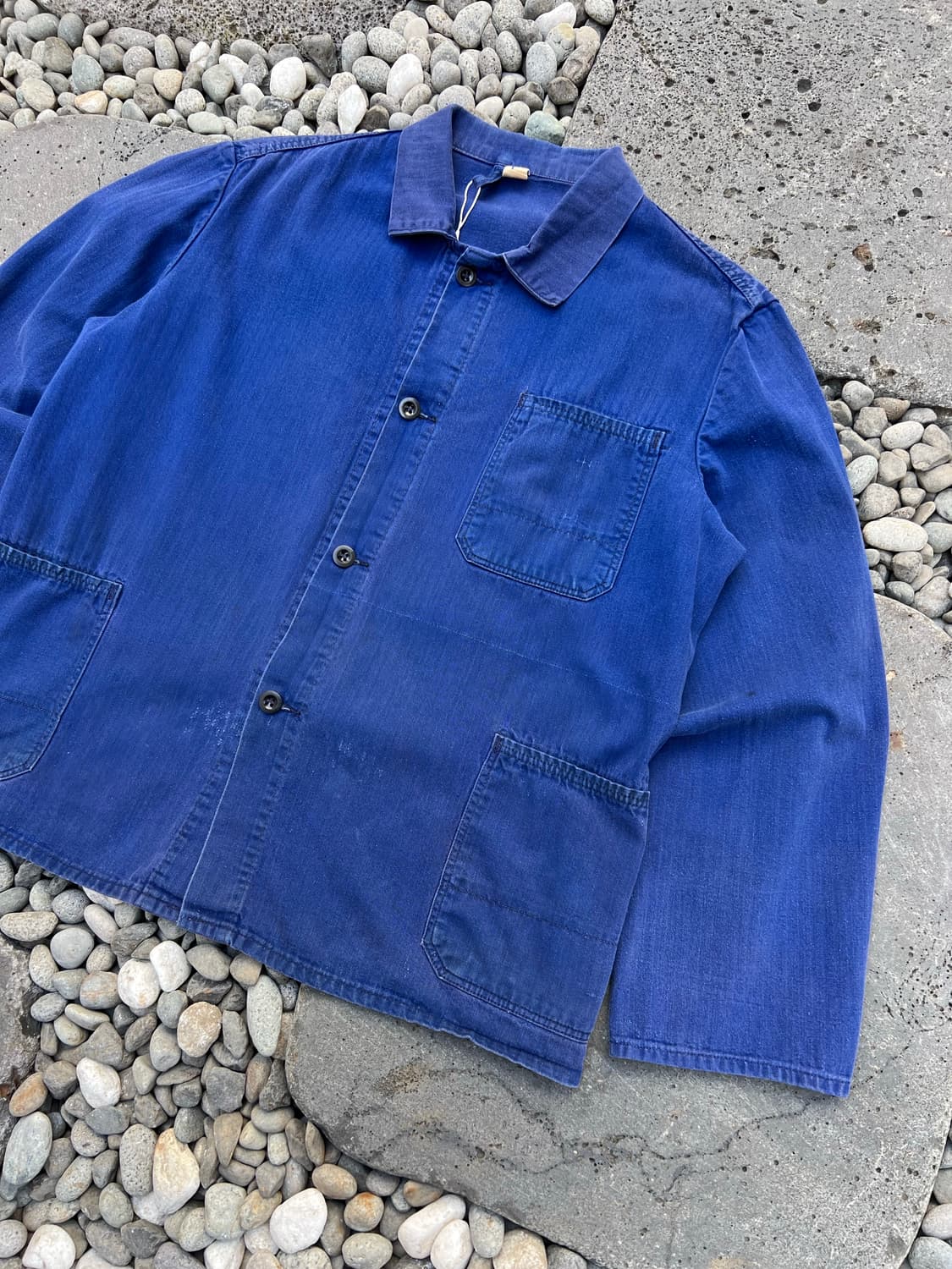 FADED PURPLE BLUE HBT 헤링본트윌코튼 프렌치워크자켓 상품이미지4