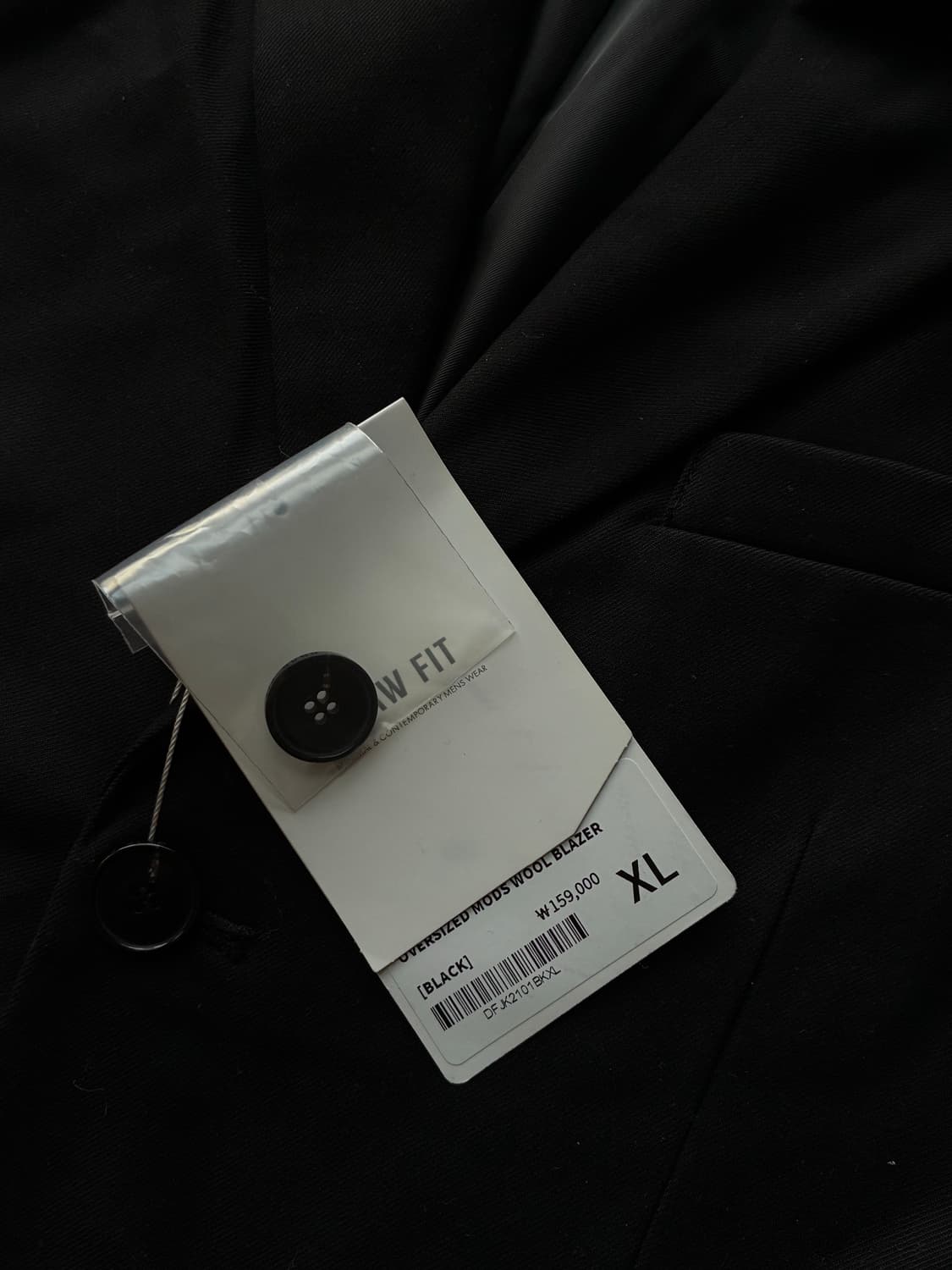 (새상품)(XL) 드로우핏 오버사이즈 도브 울 블레이저 [BLACK] 상품이미지8