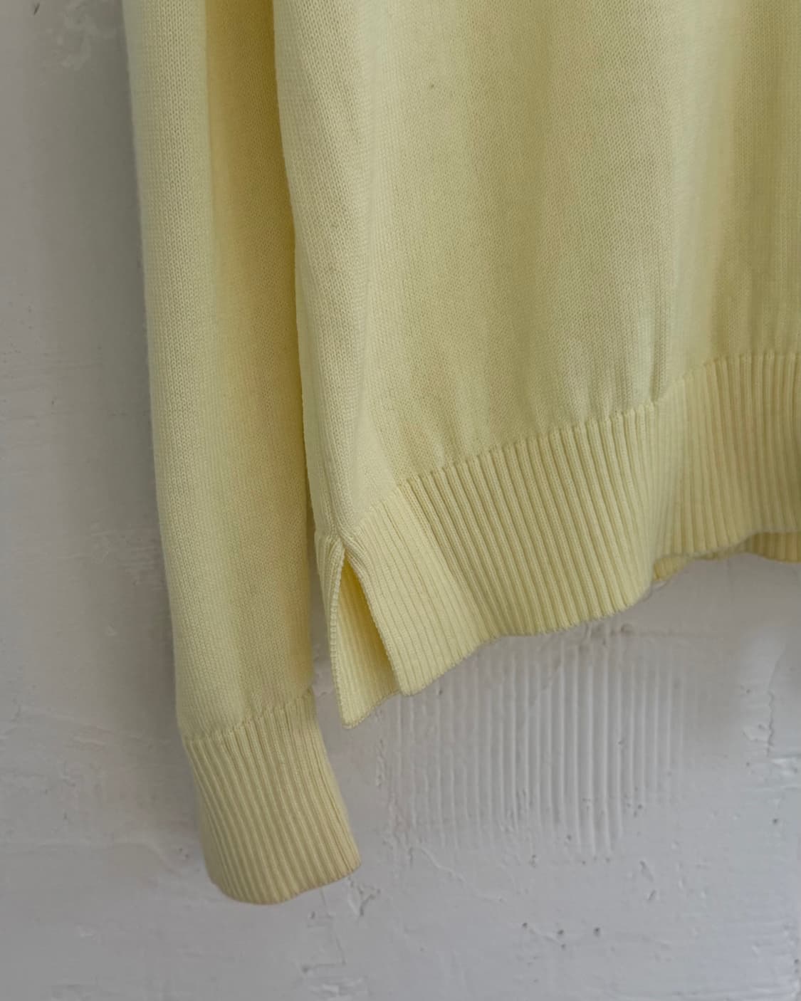 메종키츠네 폭스패치 레몬컬러 라운드넥 울 가디건 상품이미지5