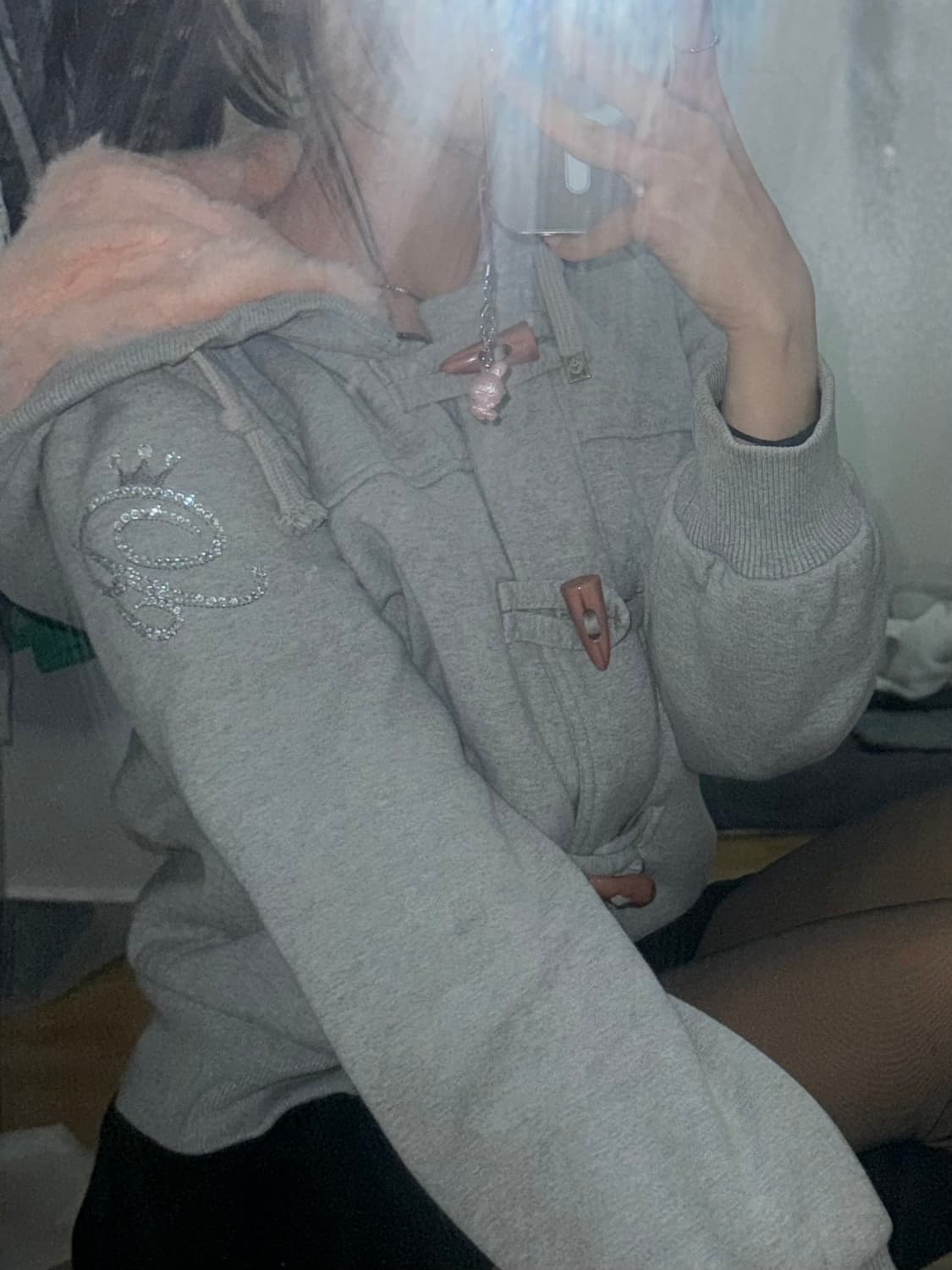 모리걸) 떡볶이 핑크 퍼 코트 상품이미지1