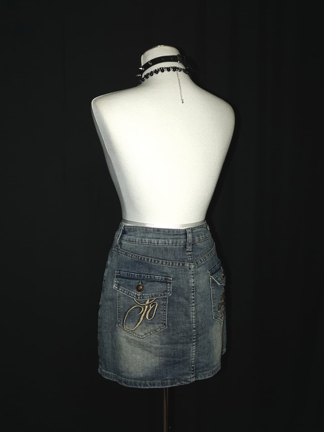y2k lettering denim skirt  상품이미지6