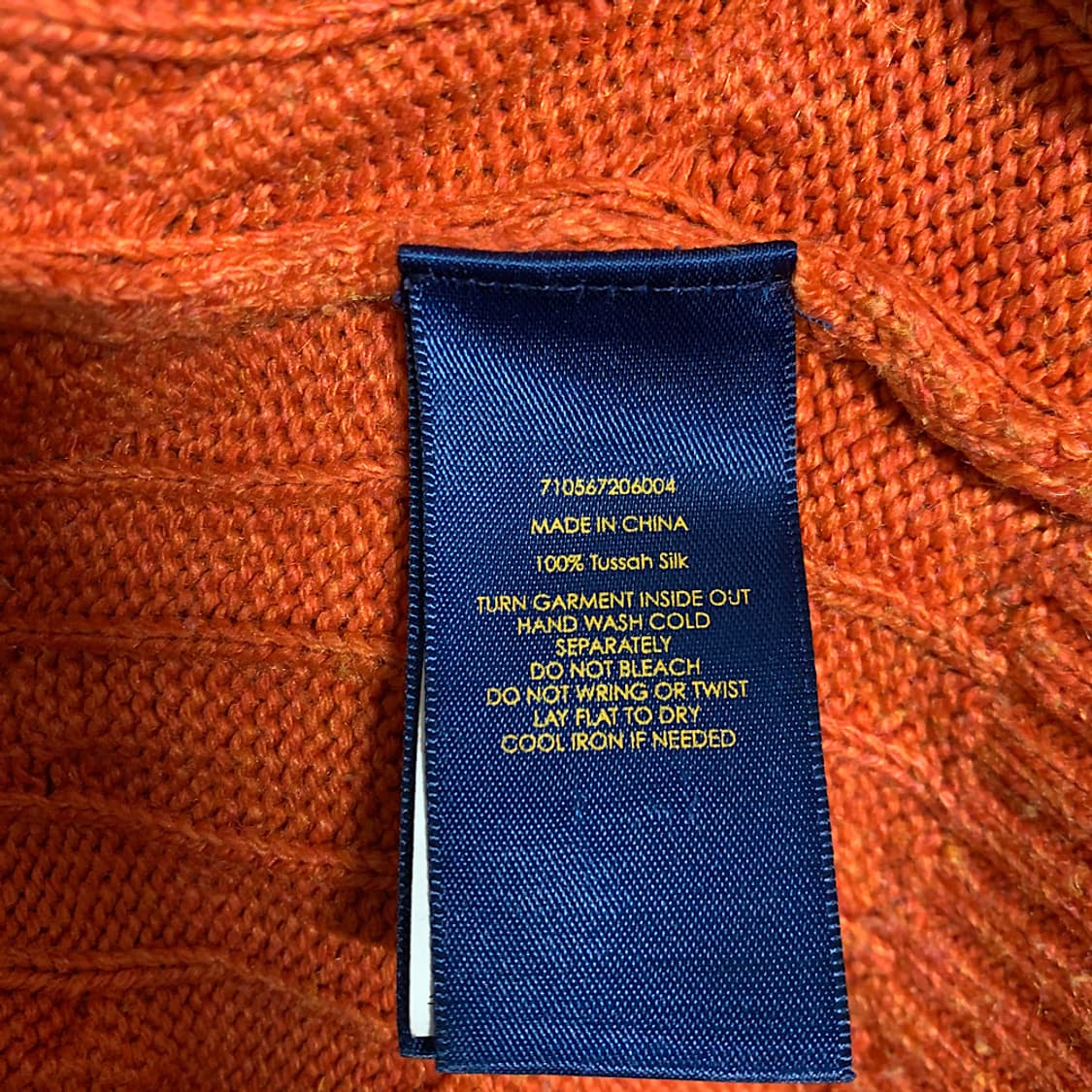 폴로 랄프로렌 실크 오렌지 케이블 니트 S 상품이미지4